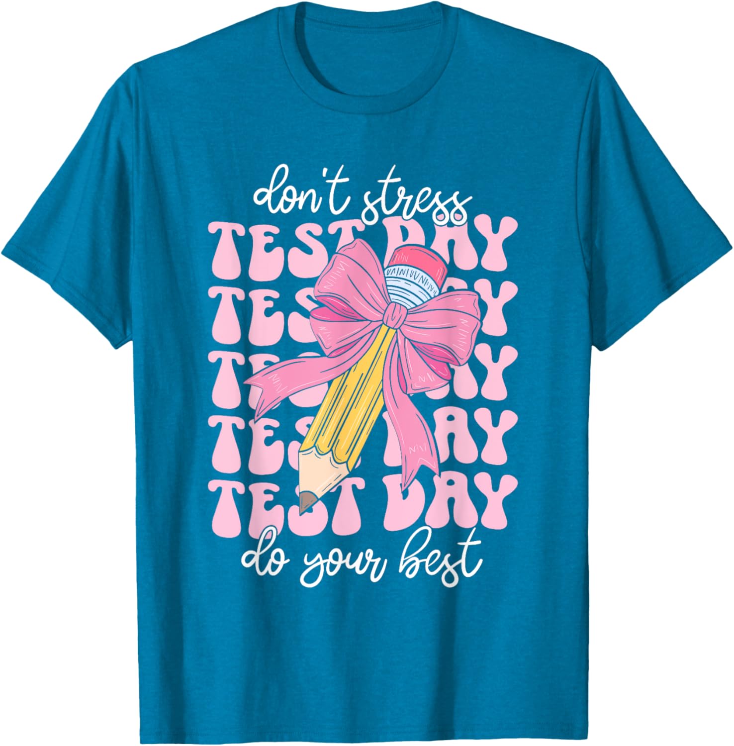 Groovy Coquette Test Day Do Your Best Testing Teacher Girl T-Shirt