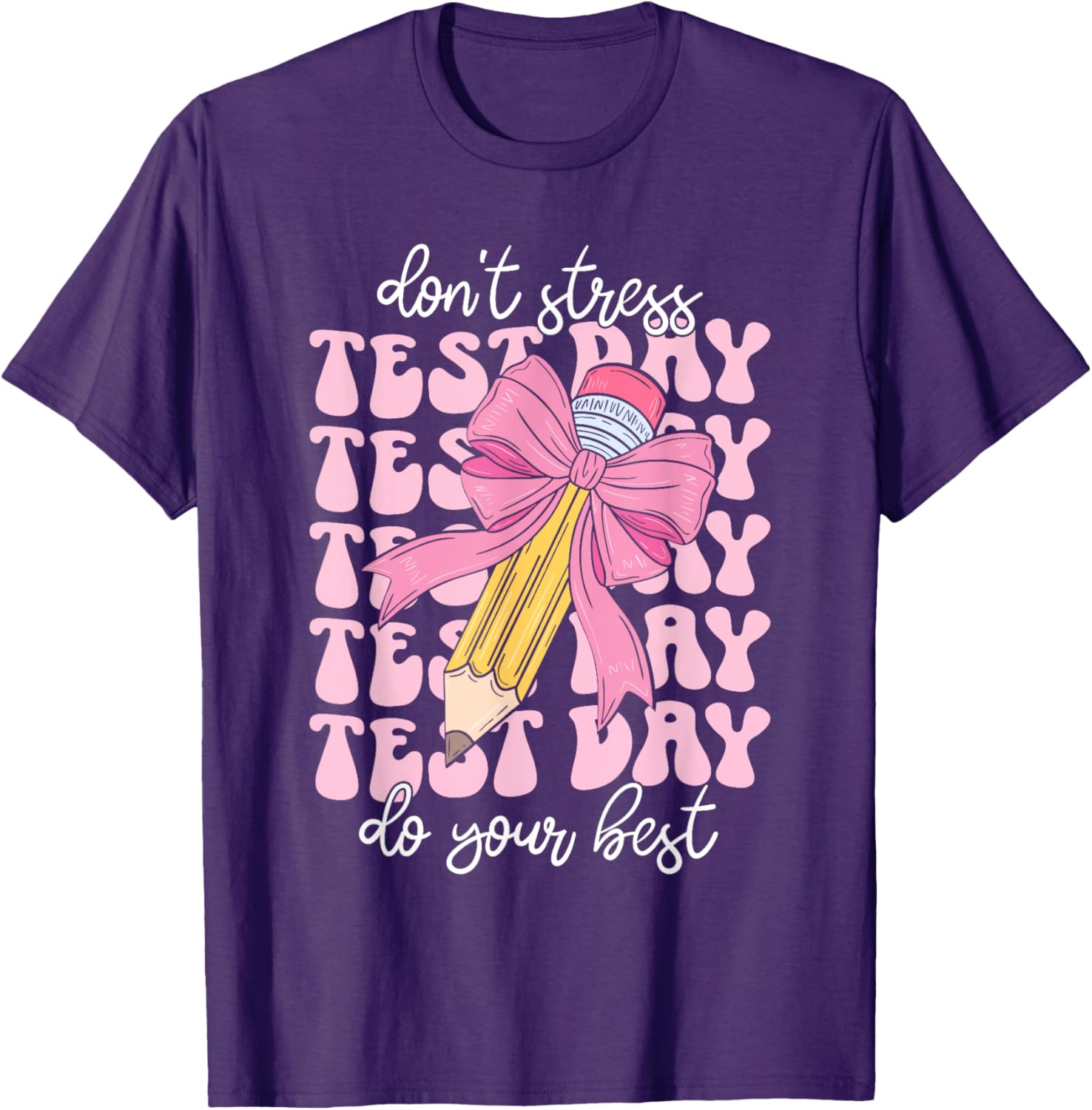 Groovy Coquette Test Day Do Your Best Testing Teacher Girl T-Shirt