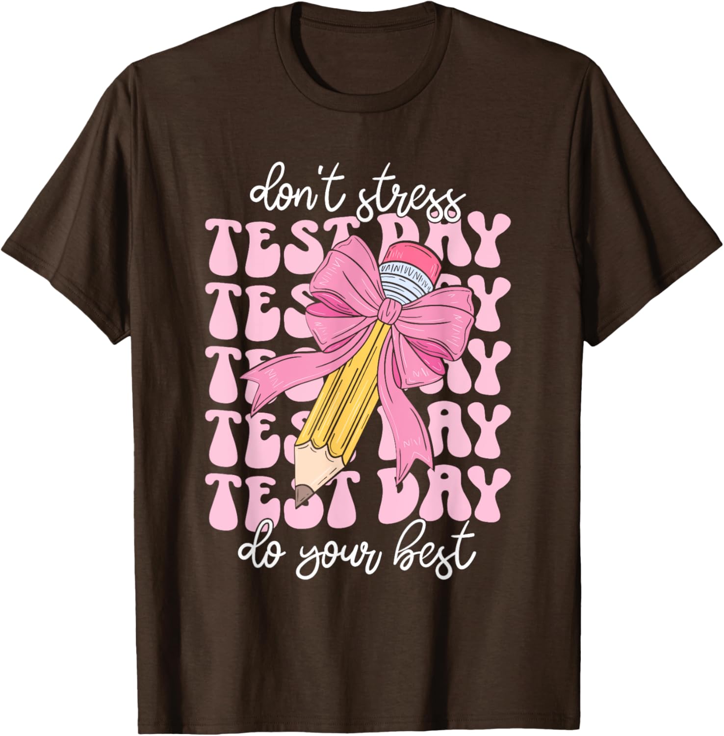 Groovy Coquette Test Day Do Your Best Testing Teacher Girl T-Shirt