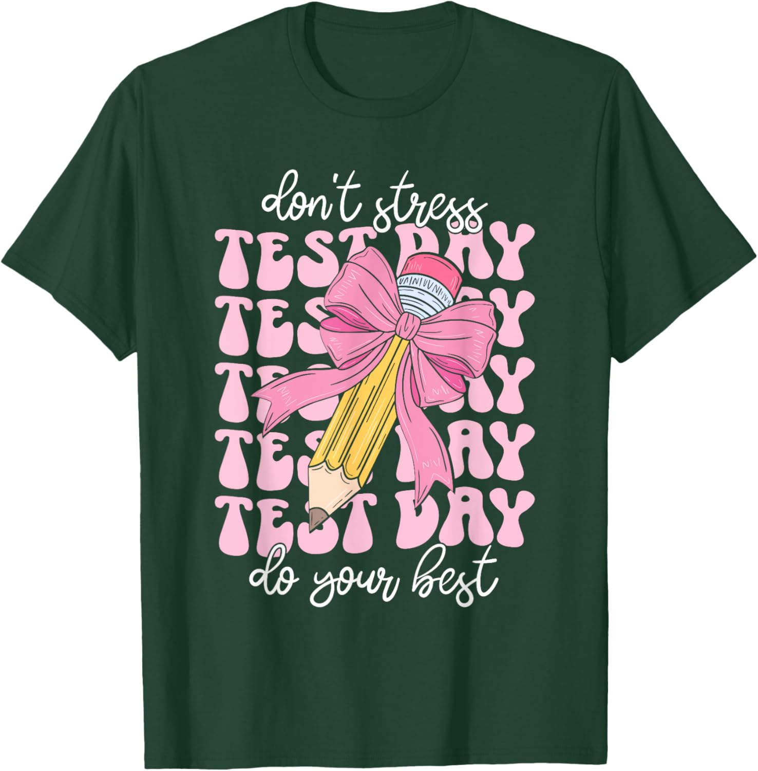 Groovy Coquette Test Day Do Your Best Testing Teacher Girl T-Shirt