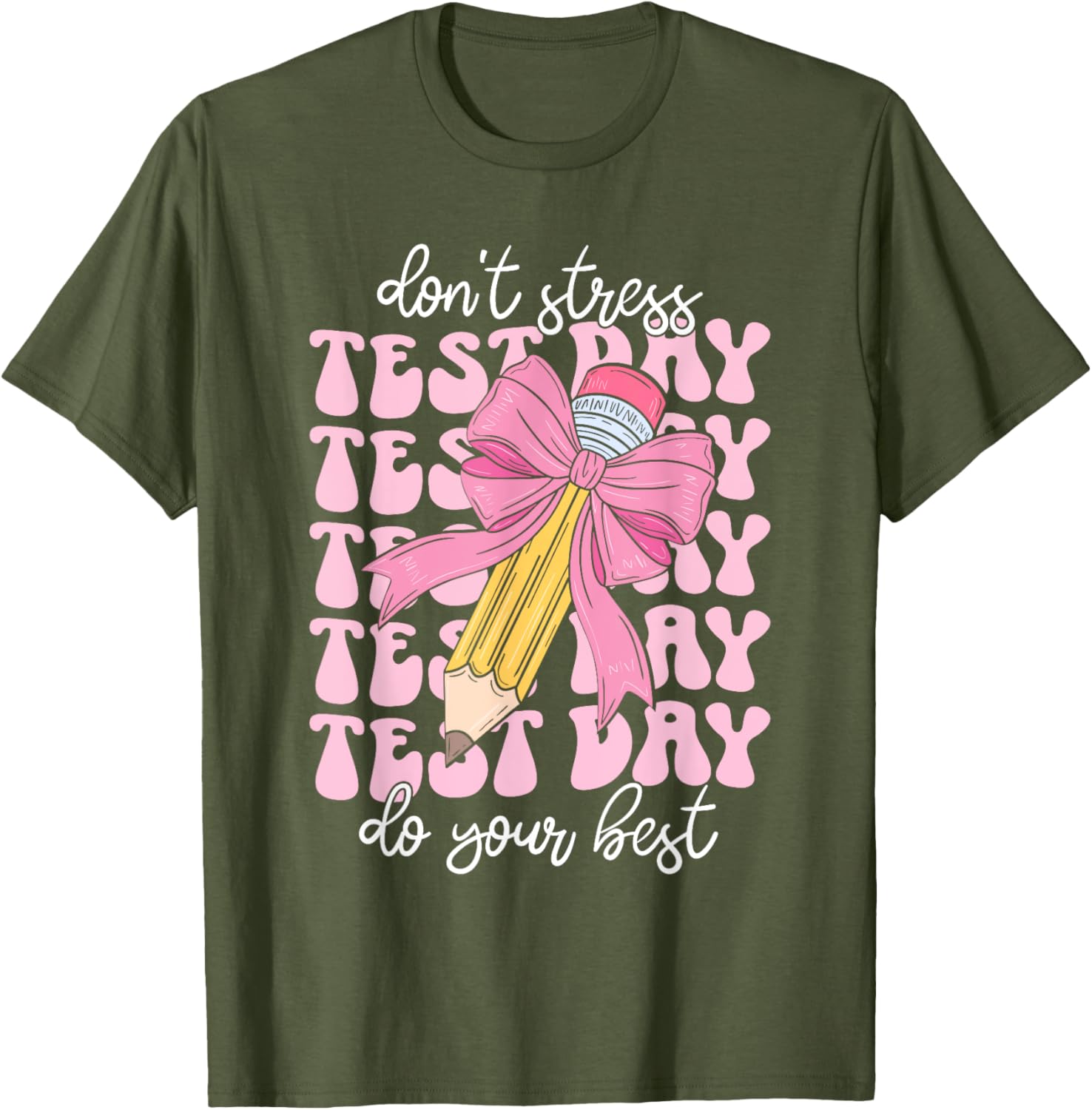 Groovy Coquette Test Day Do Your Best Testing Teacher Girl T-Shirt
