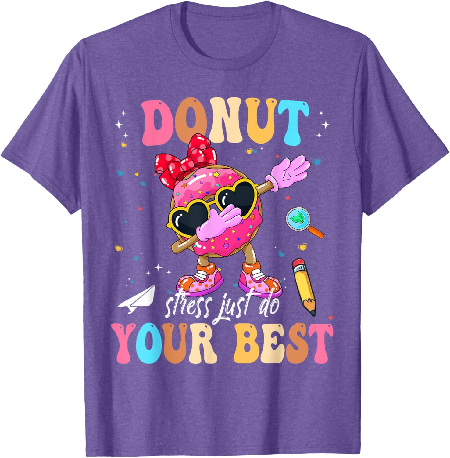 Groovy Donut Stress Just Do Your Best Testing Day Teachers T-Shirt
