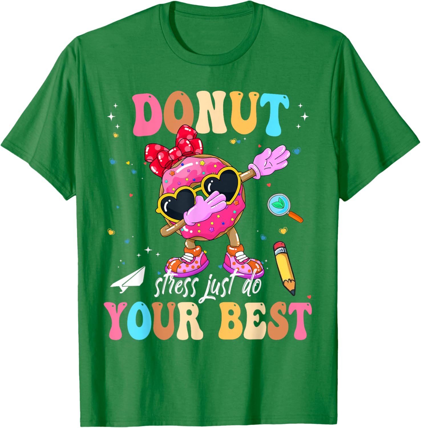 Groovy Donut Stress Just Do Your Best Testing Day Teachers T-Shirt