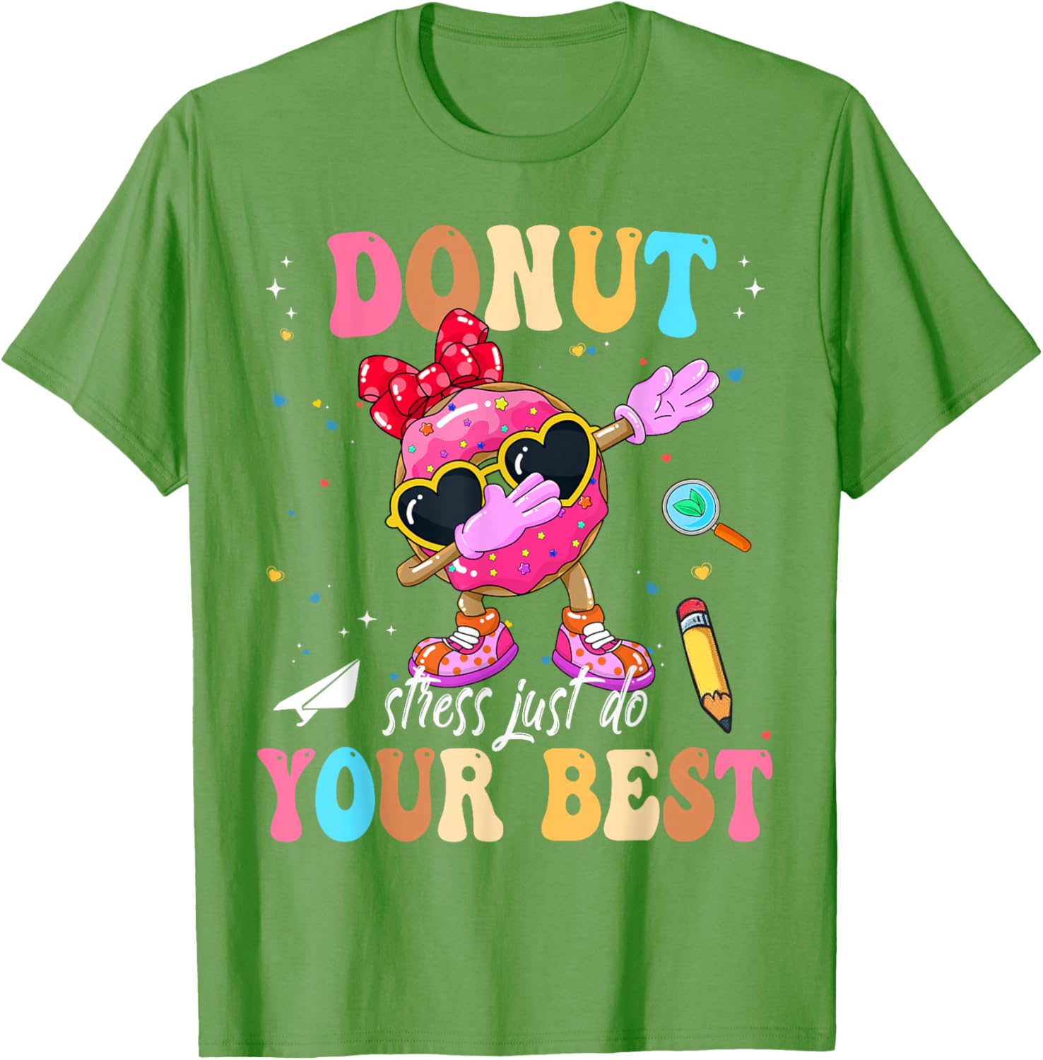 Groovy Donut Stress Just Do Your Best Testing Day Teachers T-Shirt