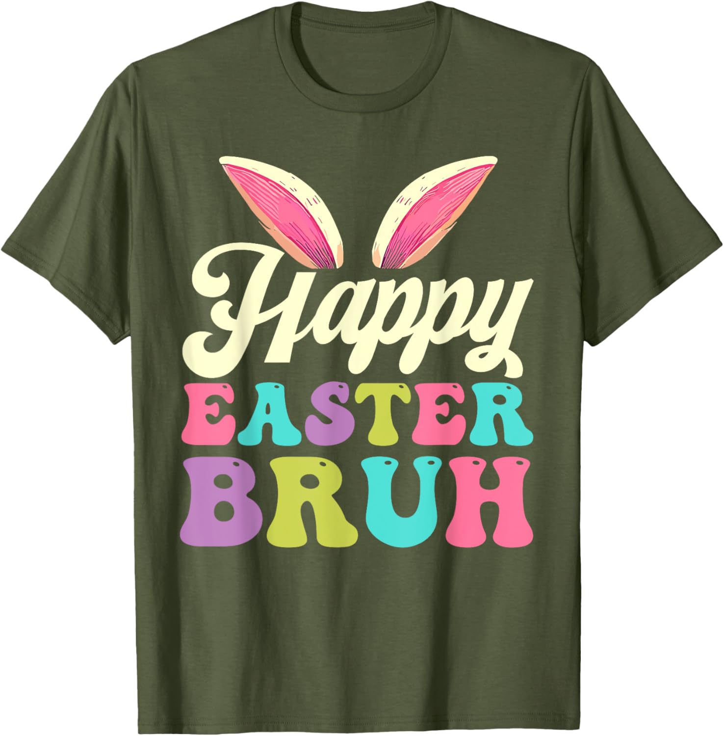 Groovy Happy Easter Bruh Bunny Rabbit Easter Day 2025 T-Shirt