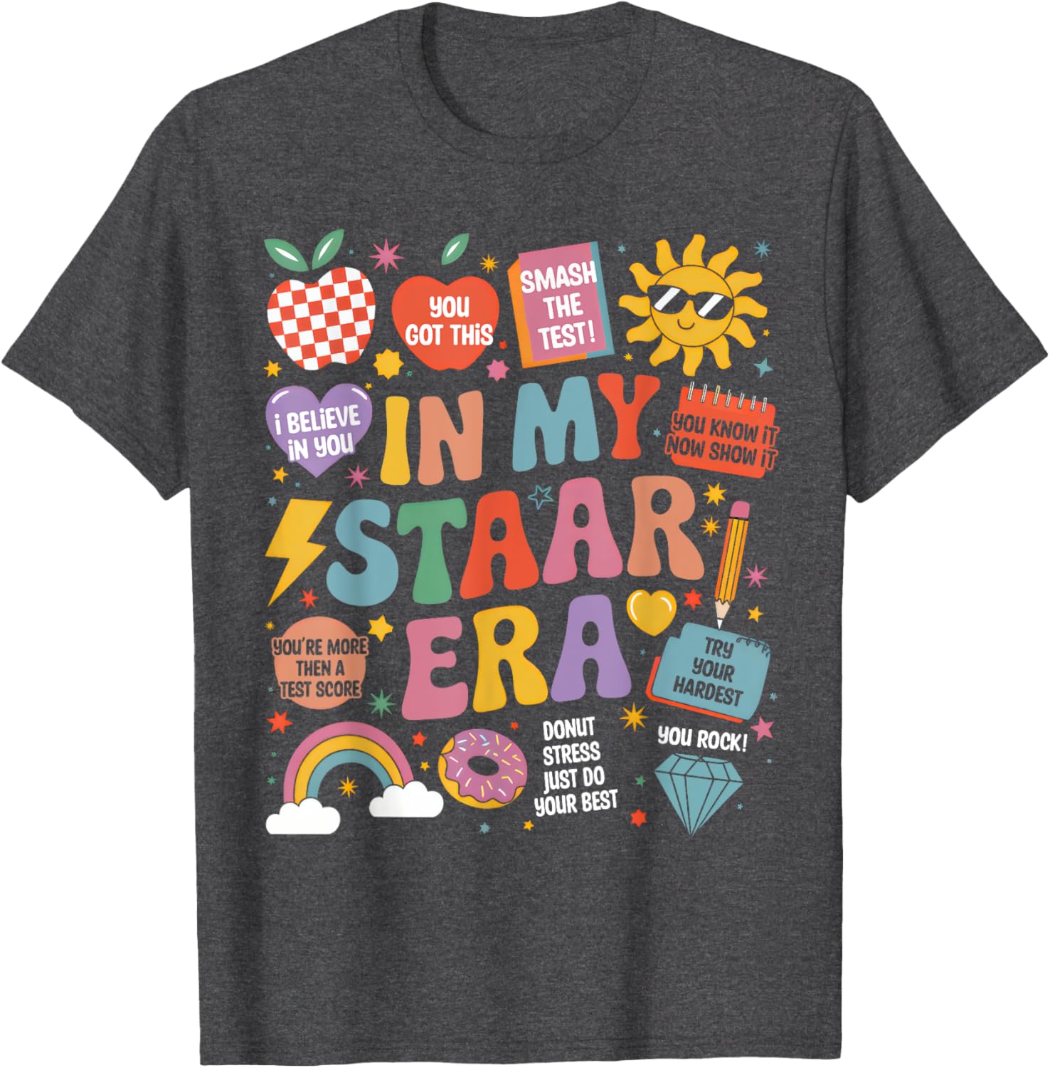 Groovy In My Star Era Teacher Rock The Test Test Day Teacher T-Shirt