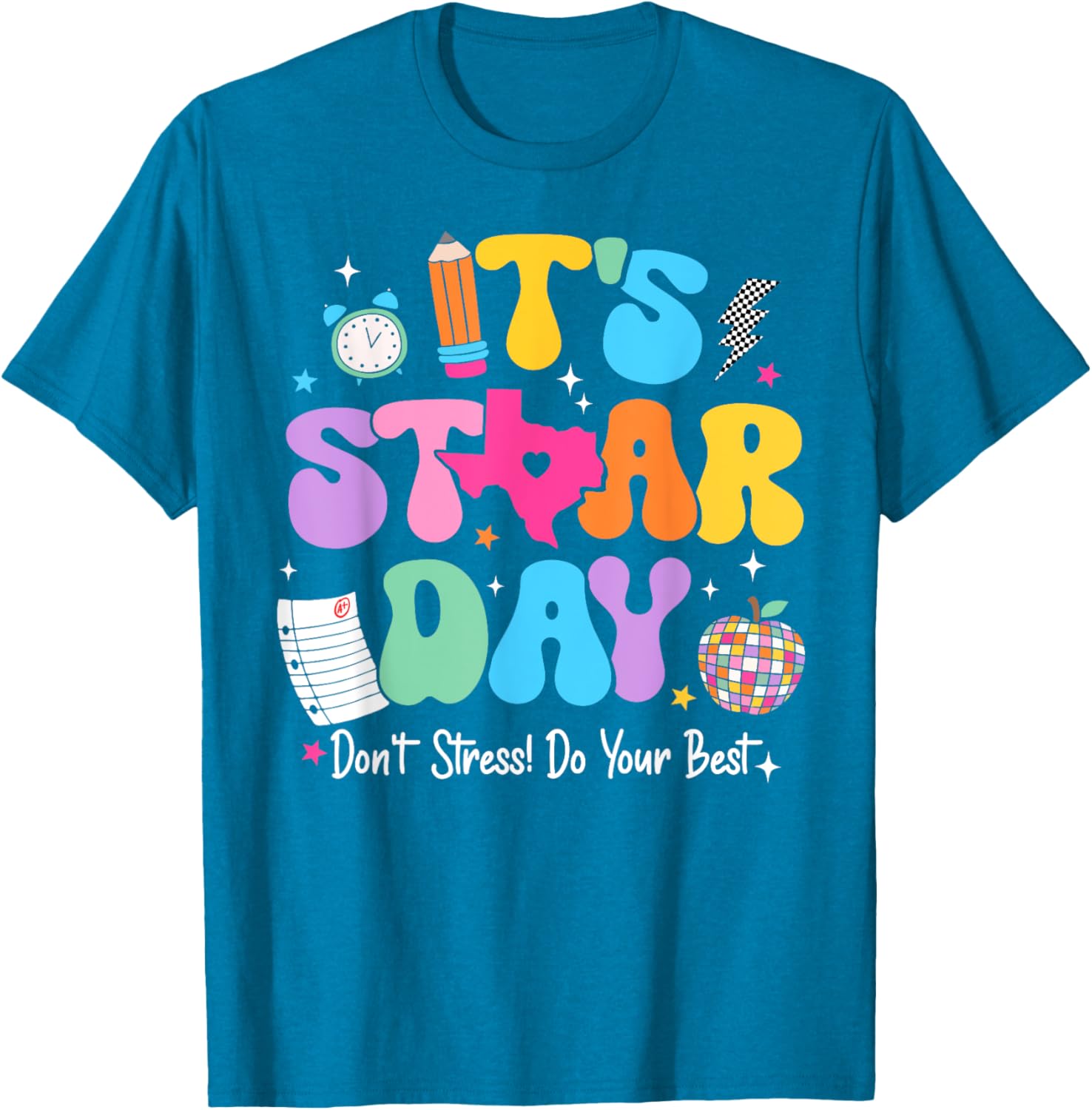 Groovy It's Staar Day Don't Stress Do Your Best Test Day Kid T-Shirt