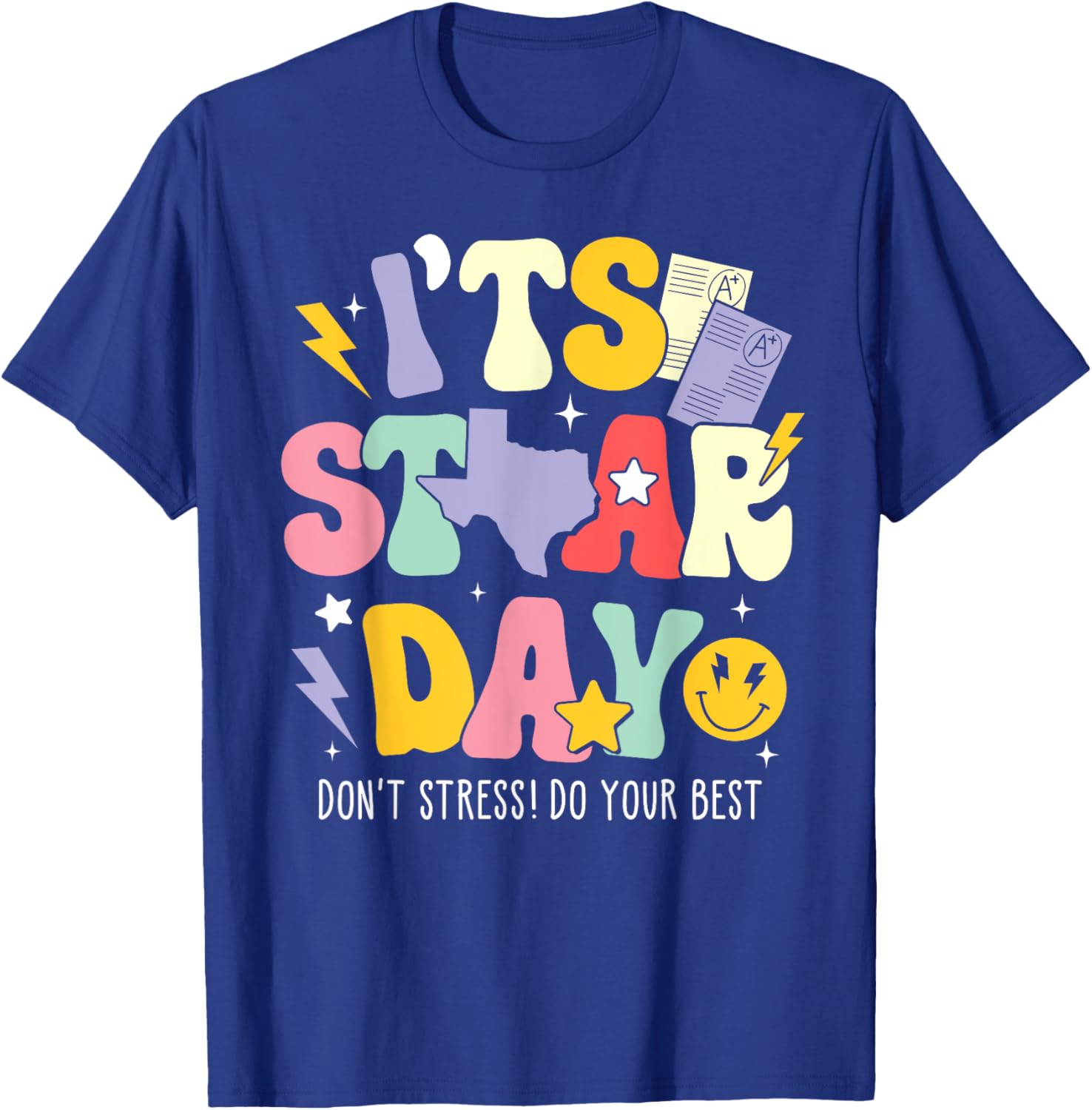 Groovy It's Staar Day Don't Stress Do Your Best Test Day Kid T-Shirt