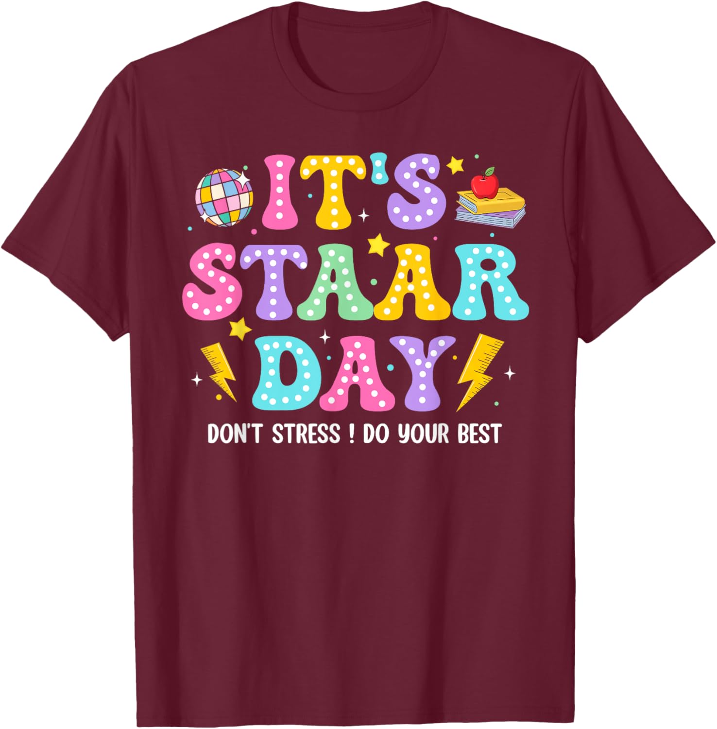 Groovy It's Staar Day Don't Stress Do Your Best Test Day Kid T-Shirt