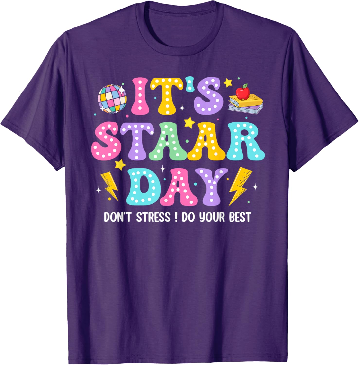 Groovy It's Staar Day Don't Stress Do Your Best Test Day Kid T-Shirt