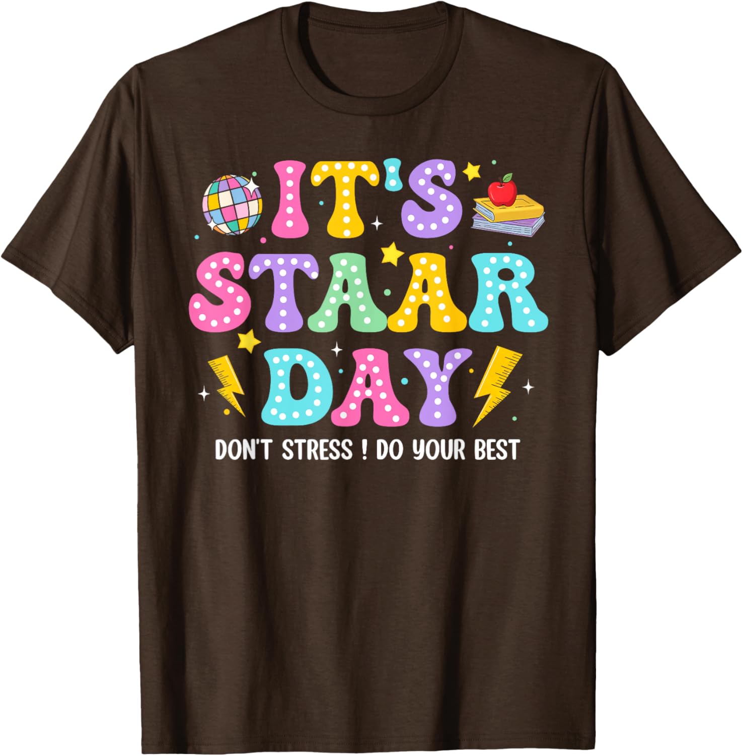 Groovy It's Staar Day Don't Stress Do Your Best Test Day Kid T-Shirt