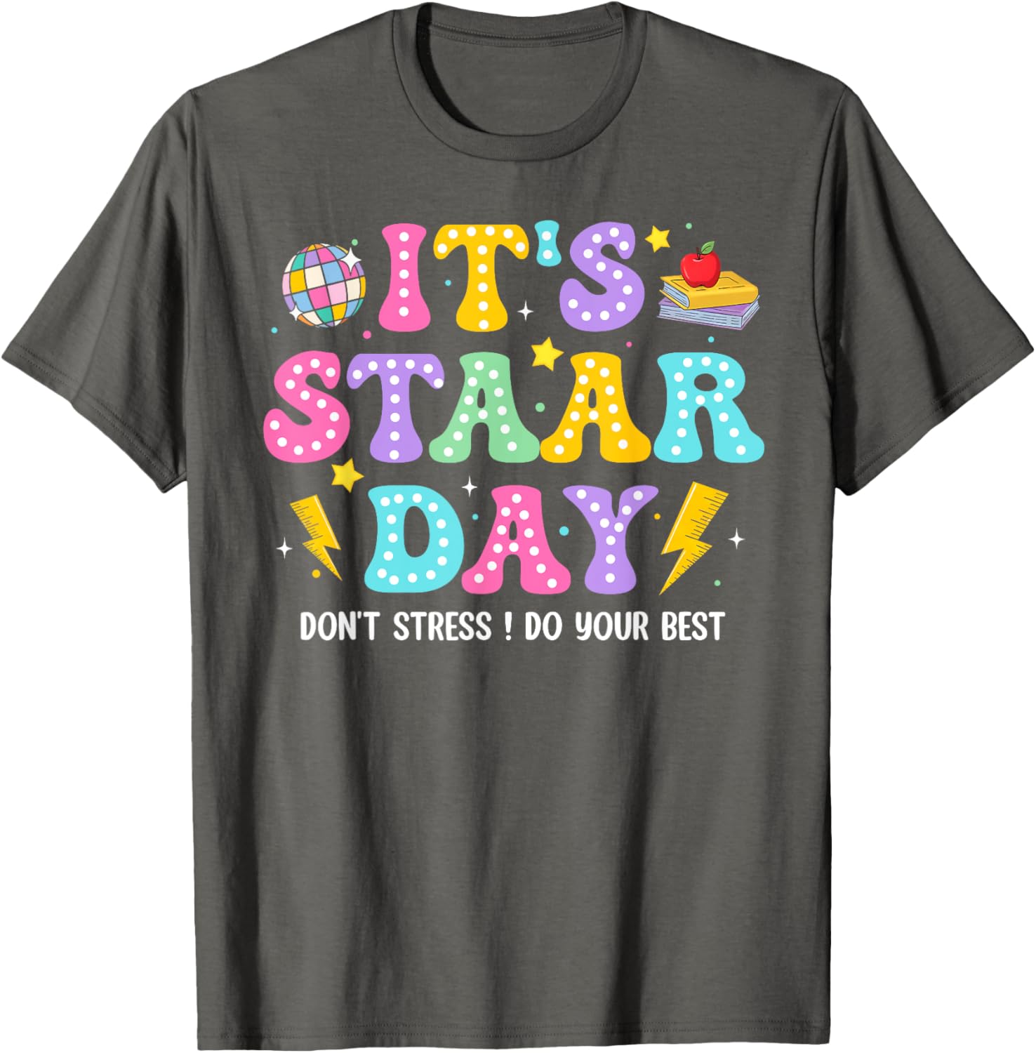 Groovy It's Staar Day Don't Stress Do Your Best Test Day Kid T-Shirt