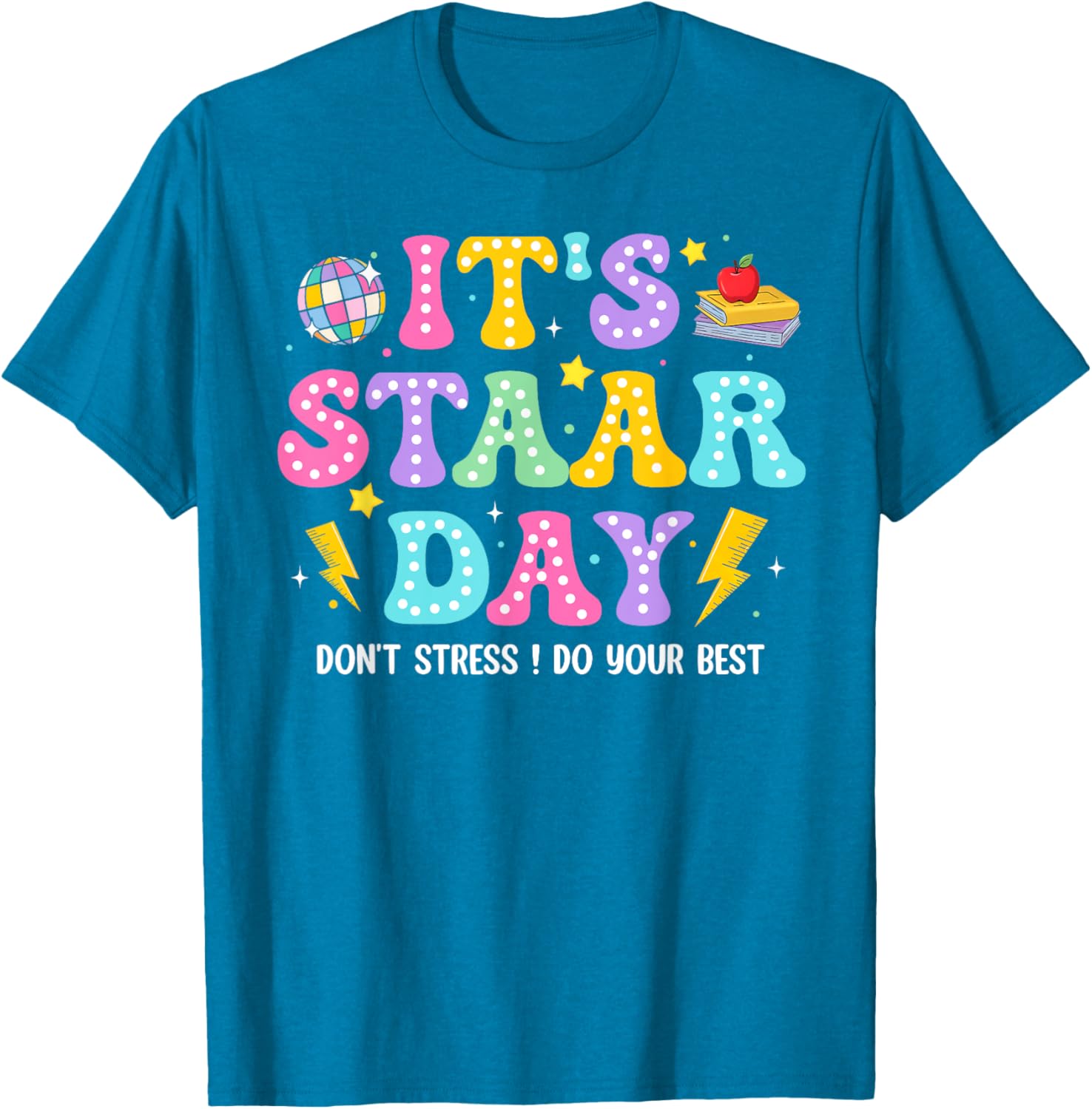 Groovy It's Staar Day Don't Stress Do Your Best Test Day Kid T-Shirt