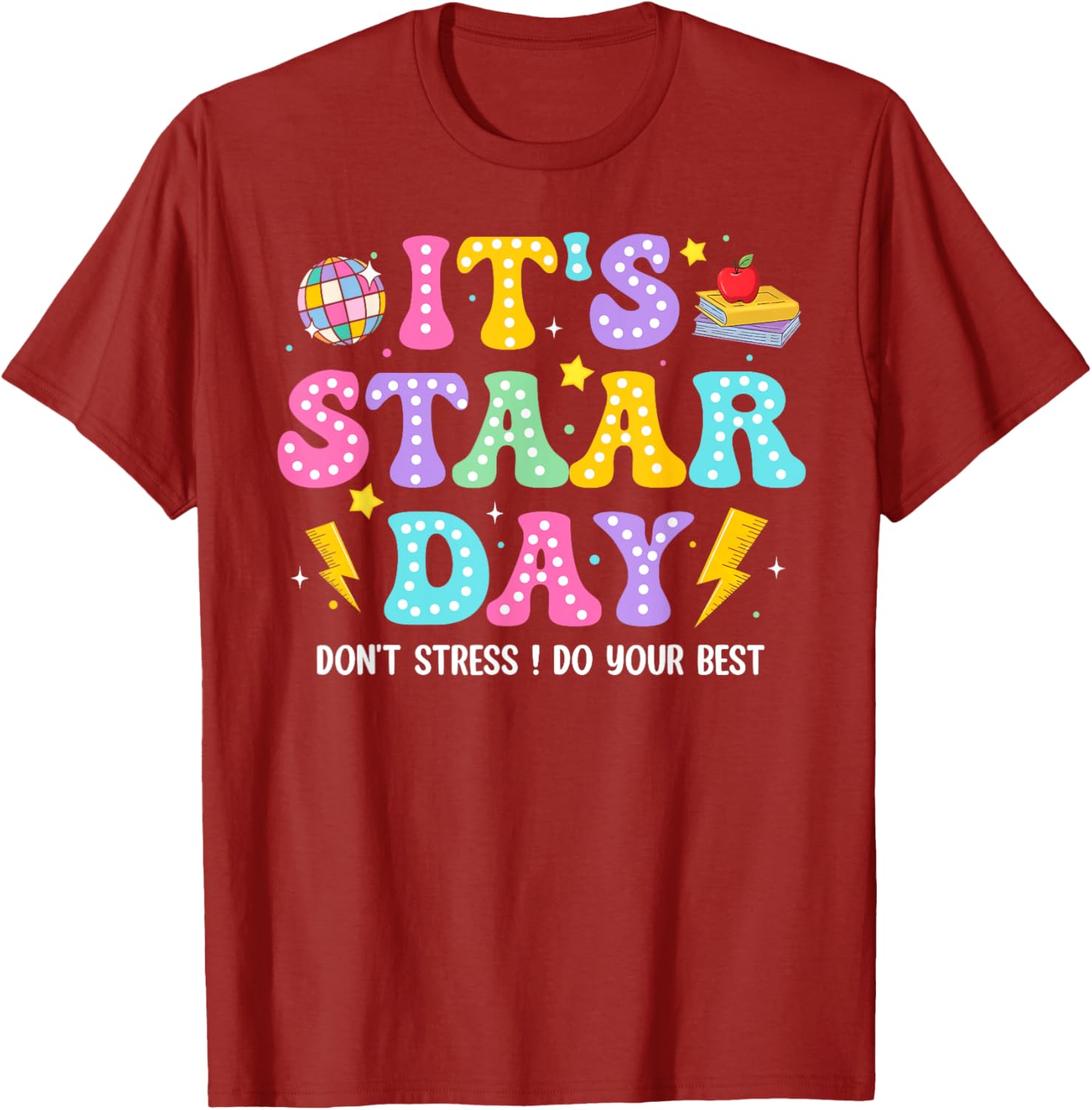 Groovy It's Staar Day Don't Stress Do Your Best Test Day Kid T-Shirt