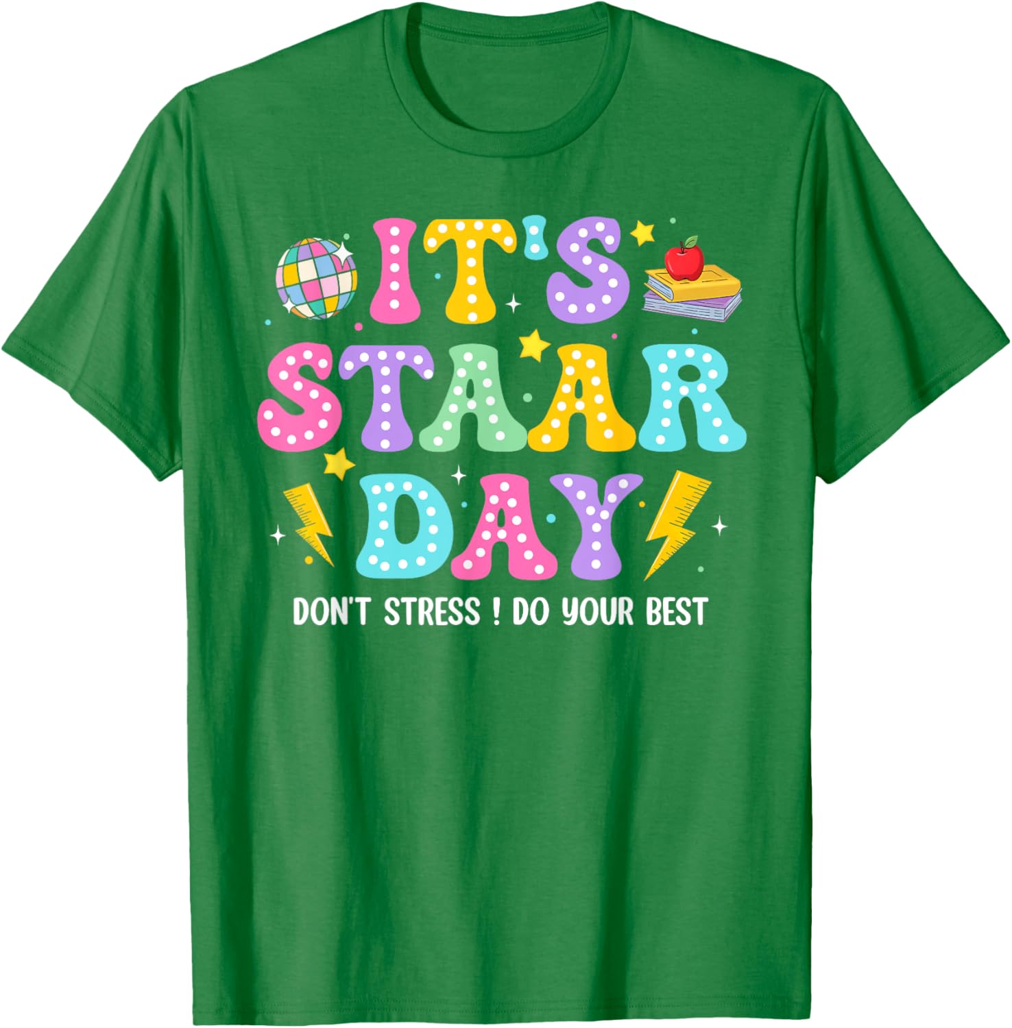 Groovy It's Staar Day Don't Stress Do Your Best Test Day Kid T-Shirt