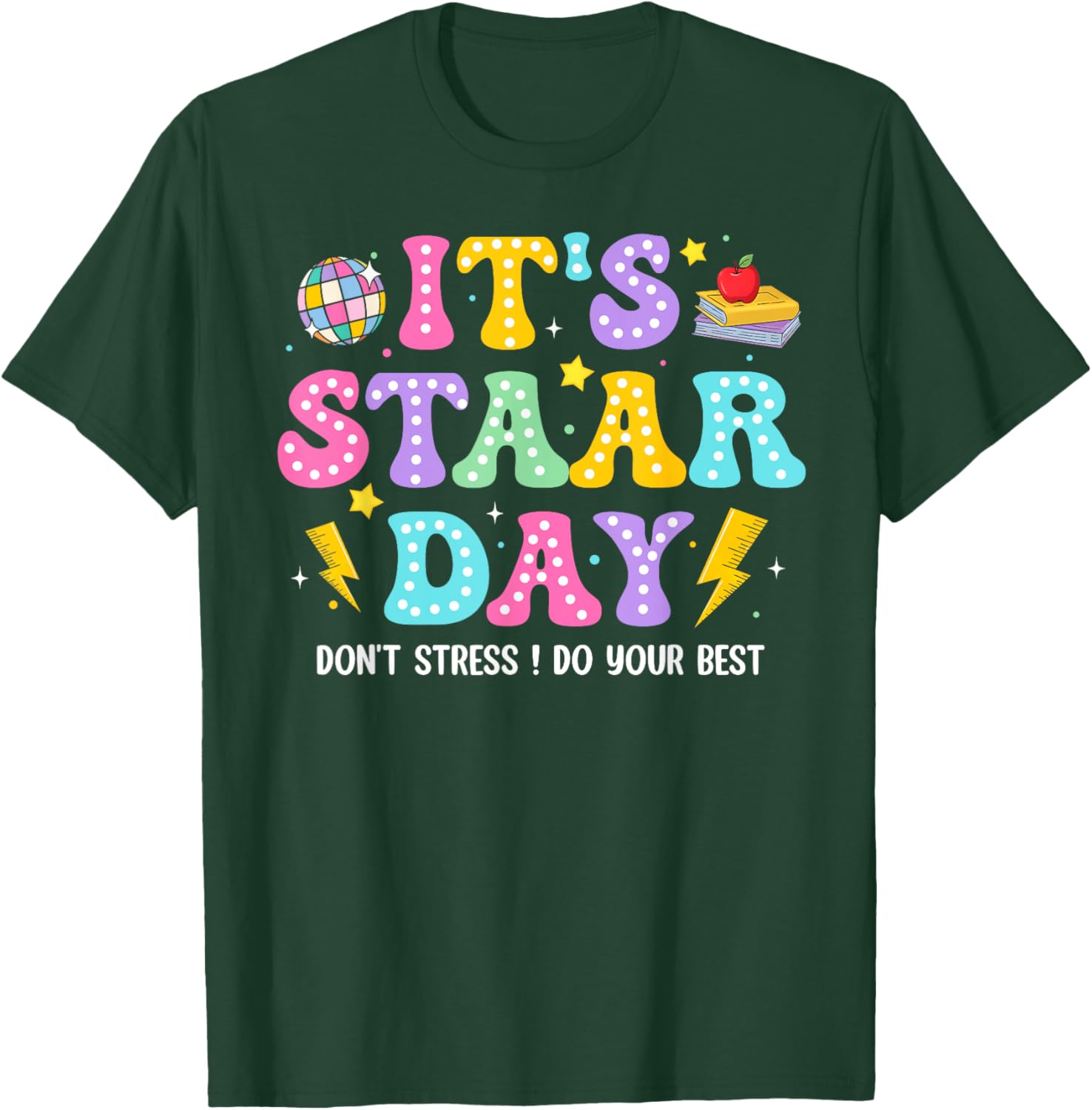 Groovy It's Staar Day Don't Stress Do Your Best Test Day Kid T-Shirt