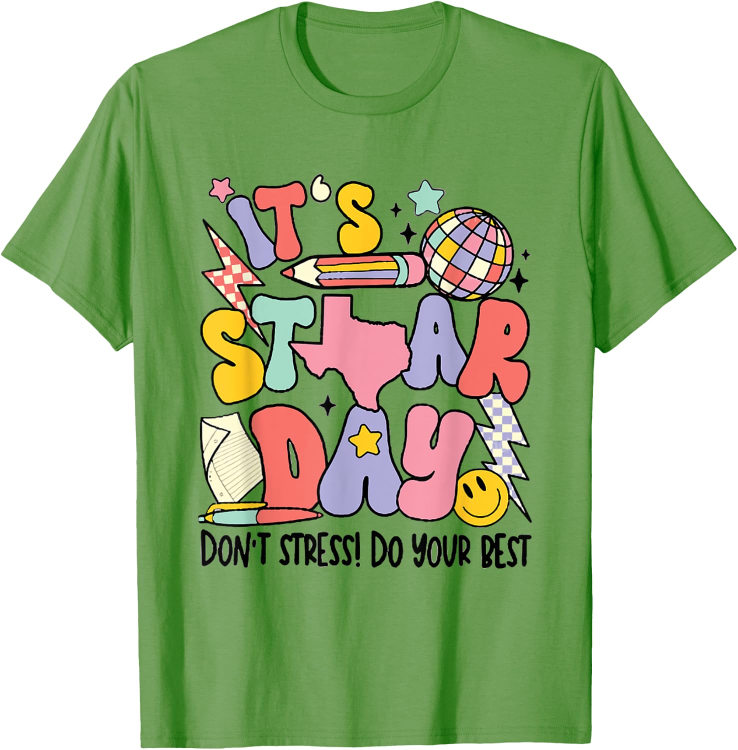 Groovy It's Staar Day Don't Stress Do Your Best Test Day T-Shirt
