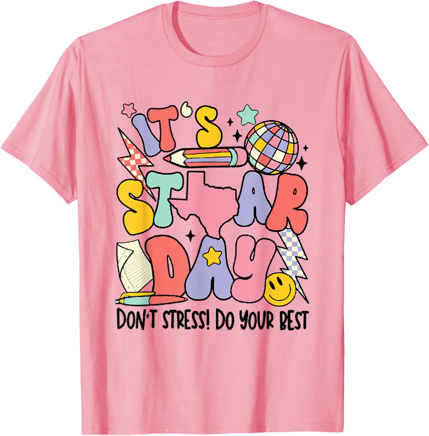 Groovy It's Staar Day Don't Stress Do Your Best Test Day T-Shirt
