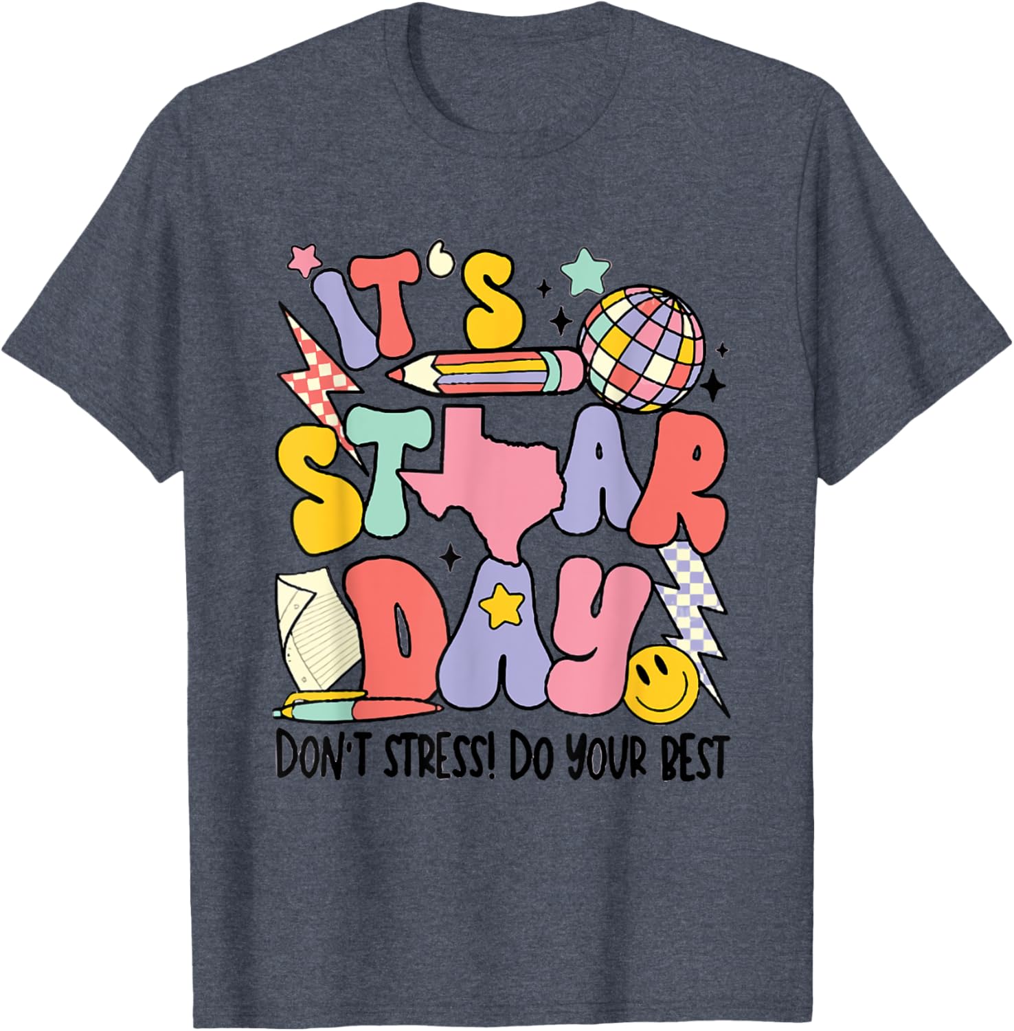 Groovy It's Staar Day Don't Stress Do Your Best Test Day T-Shirt