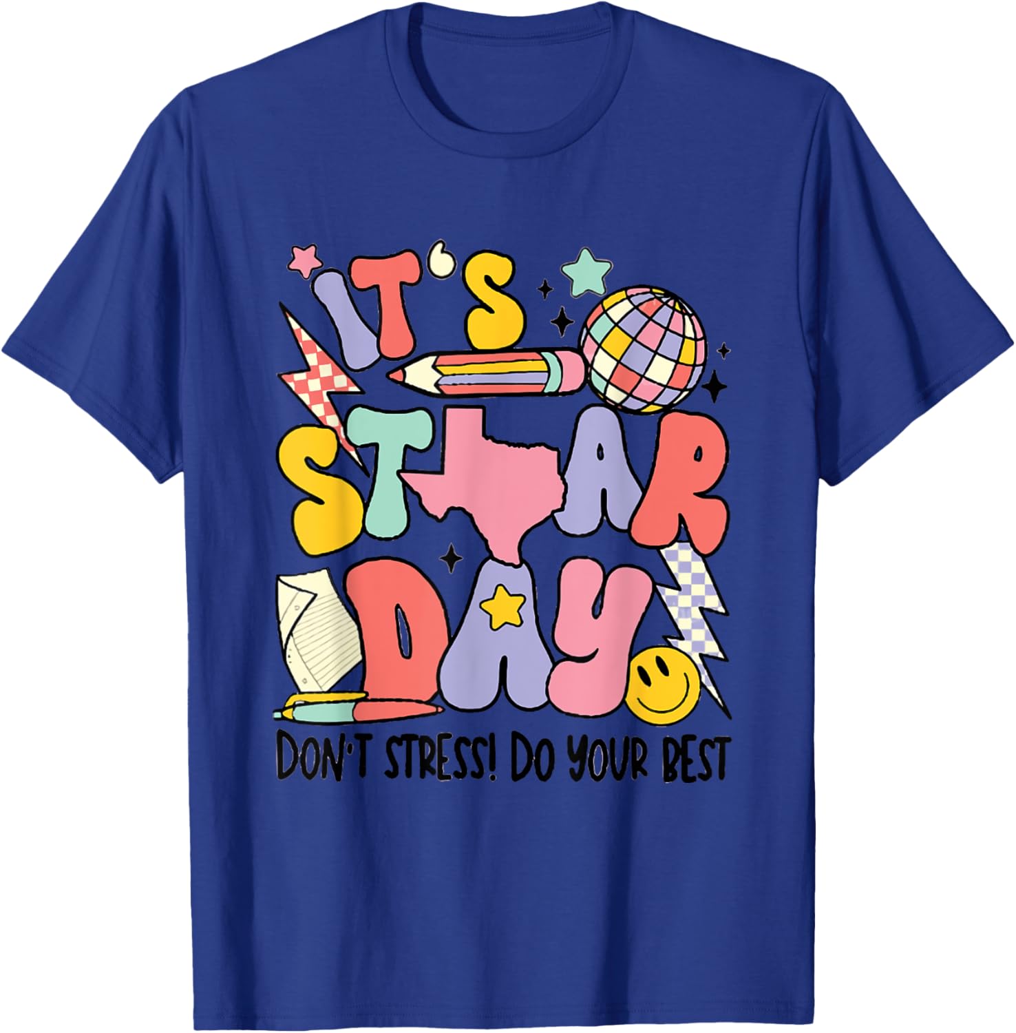 Groovy It's Staar Day Don't Stress Do Your Best Test Day T-Shirt
