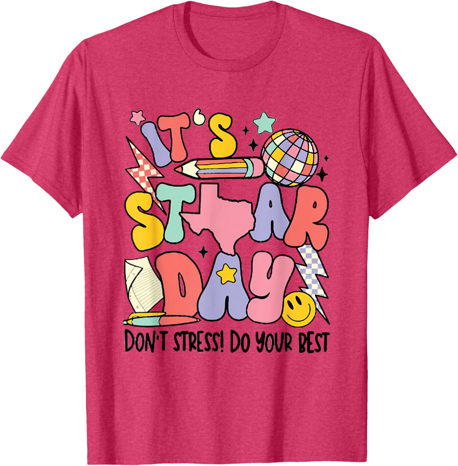 Groovy It's Staar Day Don't Stress Do Your Best Test Day T-Shirt