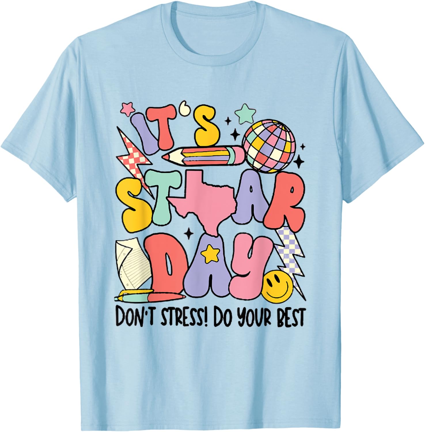 Groovy It's Staar Day Don't Stress Do Your Best Test Day T-Shirt