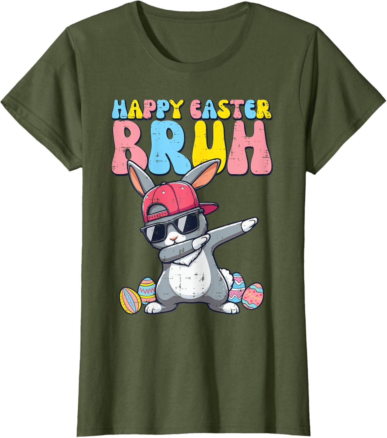 Happy Easter Bruh Bunny Dab Rabbit Dance Boys Kids Toddler T-Shirt