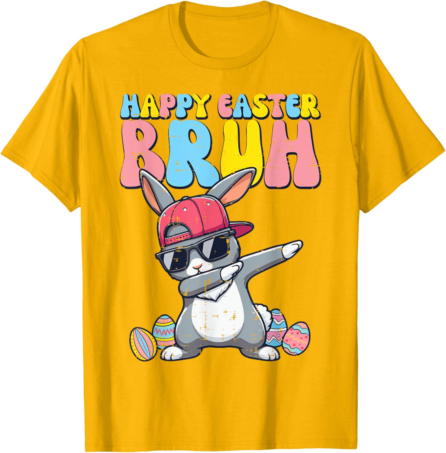 Happy Easter Bruh Bunny Dab Rabbit Dance Boys Kids Toddler T-Shirt