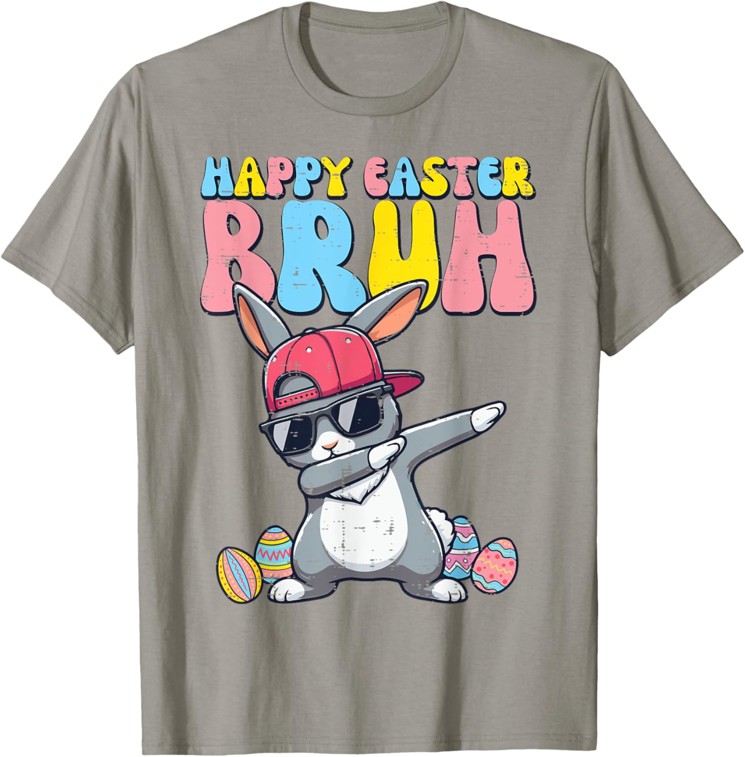 Happy Easter Bruh Bunny Dab Rabbit Dance Boys Kids Toddler T-Shirt