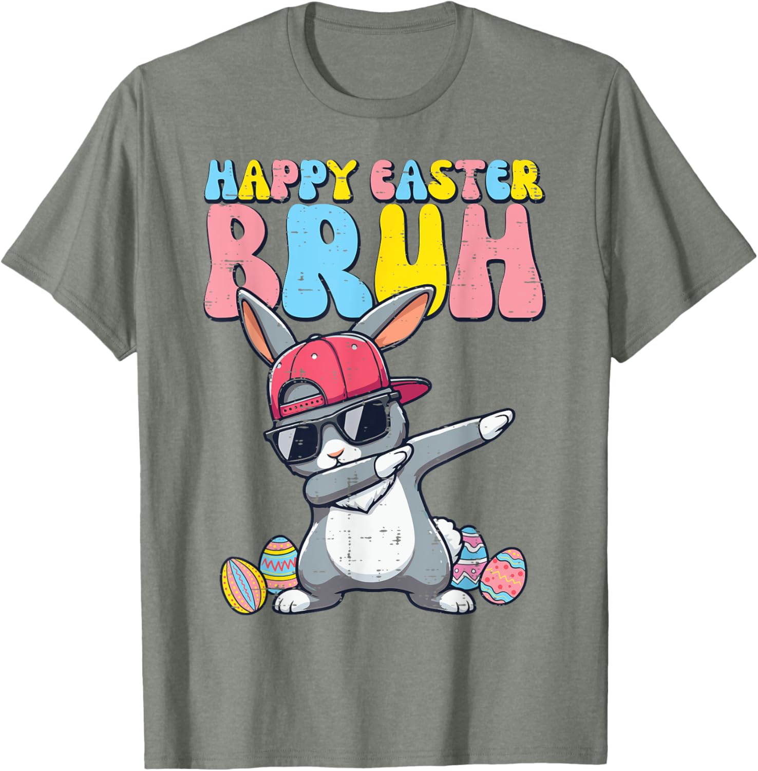 Happy Easter Bruh Bunny Dab Rabbit Dance Boys Kids Toddler T-Shirt