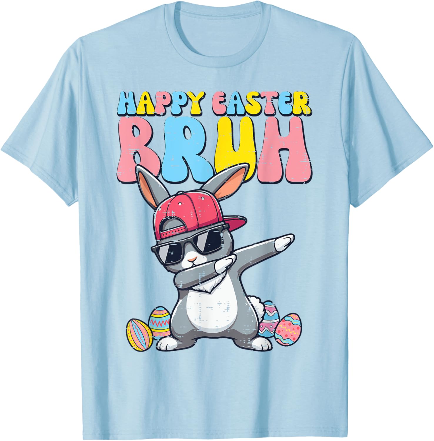 Happy Easter Bruh Bunny Dab Rabbit Dance Boys Kids Toddler T-Shirt