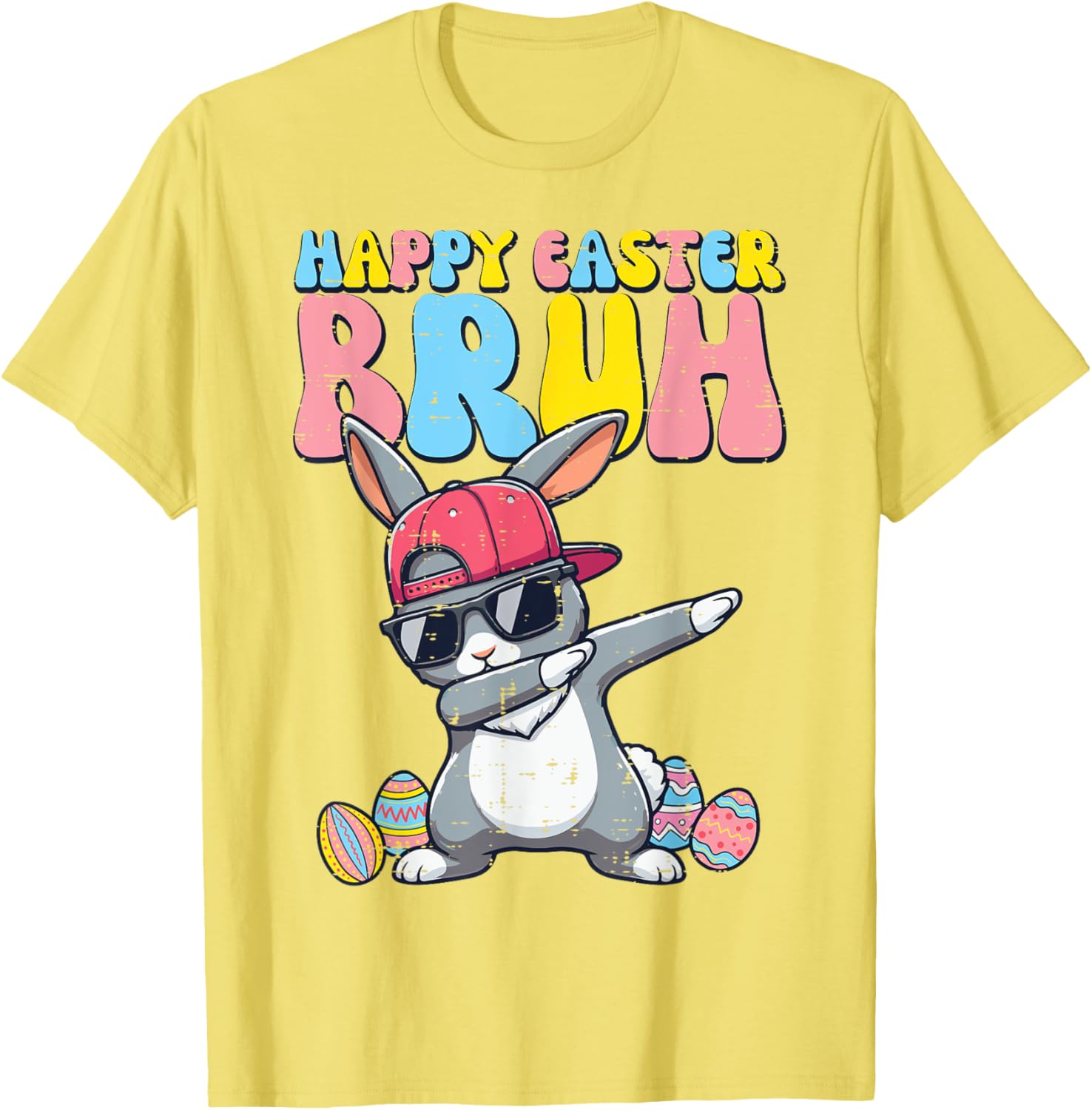 Happy Easter Bruh Bunny Dab Rabbit Dance Boys Kids Toddler T-Shirt