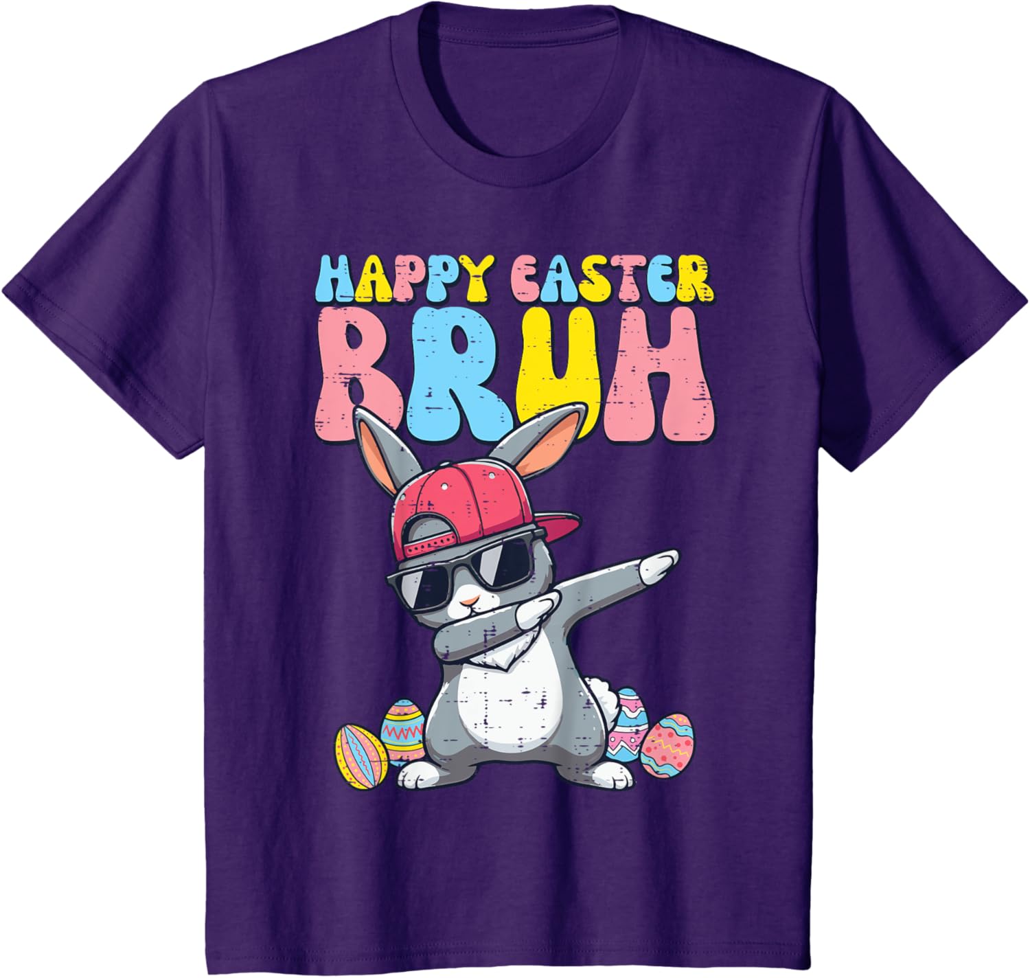 Happy Easter Bruh Bunny Dab Rabbit Dance Boys Kids Toddler T-Shirt