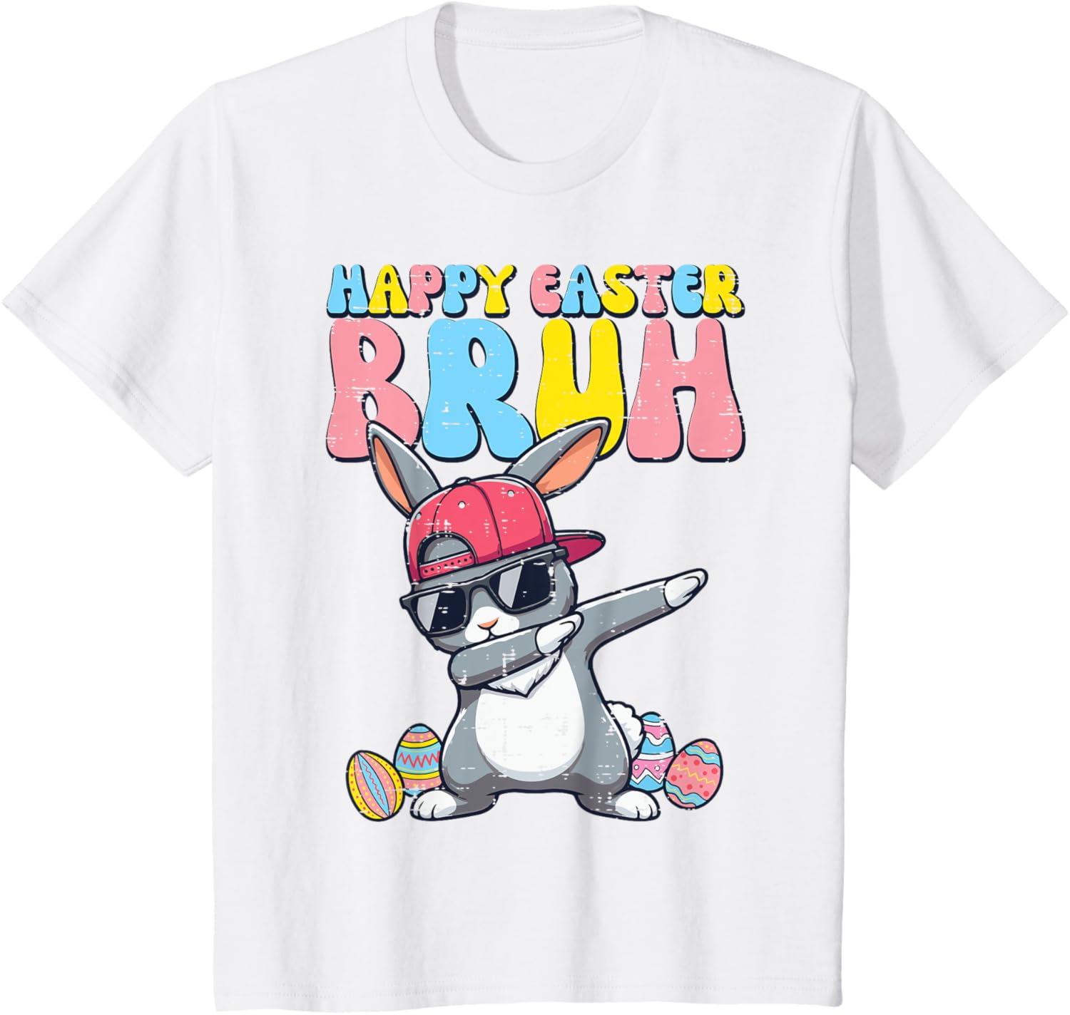 Happy Easter Bruh Bunny Dab Rabbit Dance Boys Kids Toddler T-Shirt