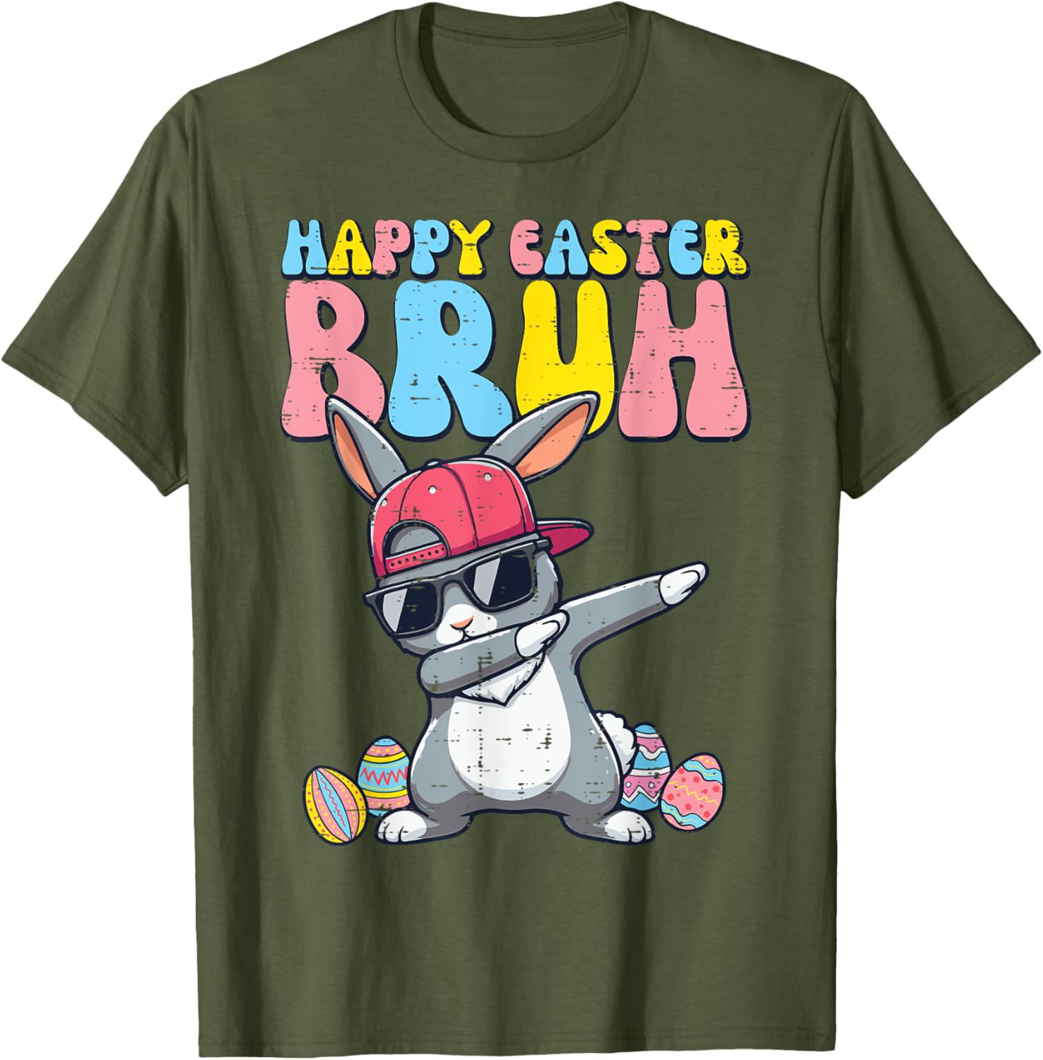 Happy Easter Bruh Bunny Dab Rabbit Dance Boys Kids Toddler T-Shirt