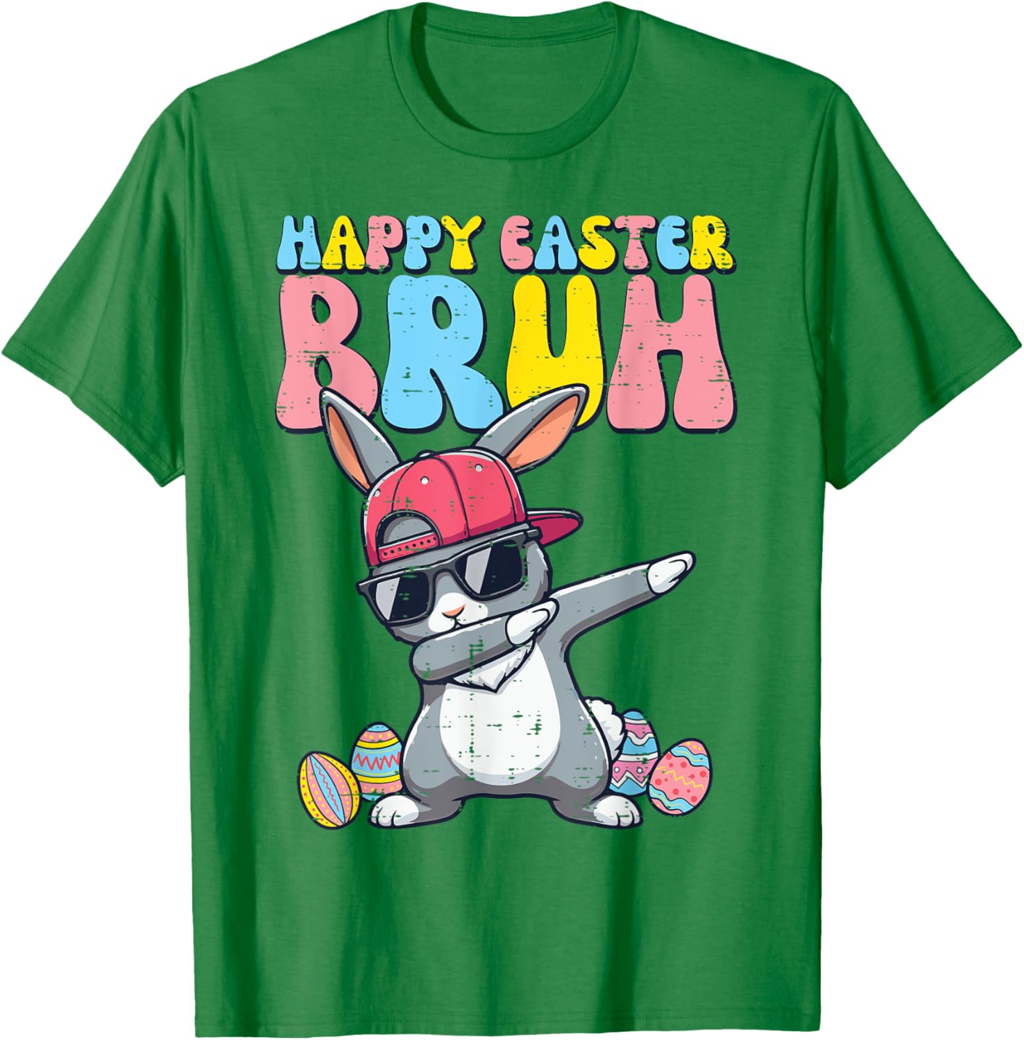 Happy Easter Bruh Bunny Dab Rabbit Dance Boys Kids Toddler T-Shirt