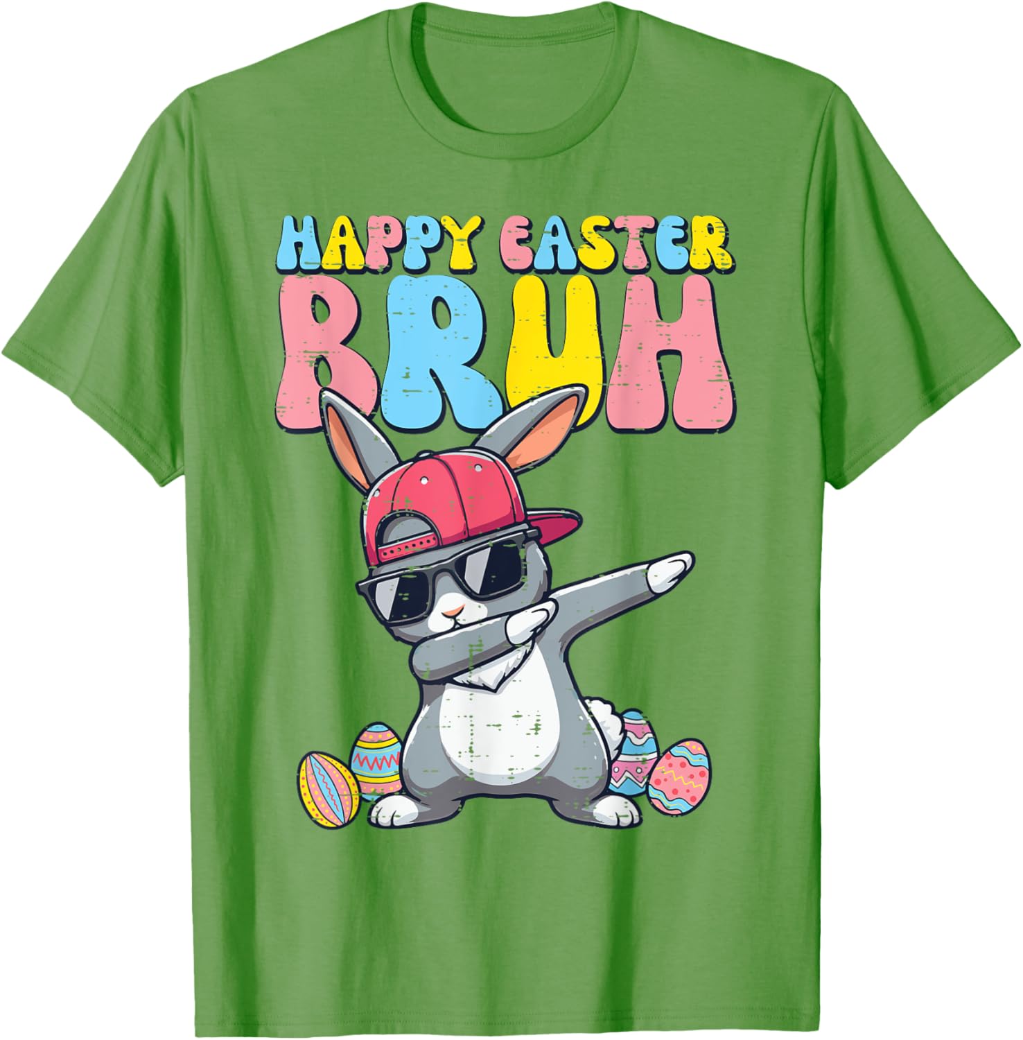 Happy Easter Bruh Bunny Dab Rabbit Dance Boys Kids Toddler T-Shirt