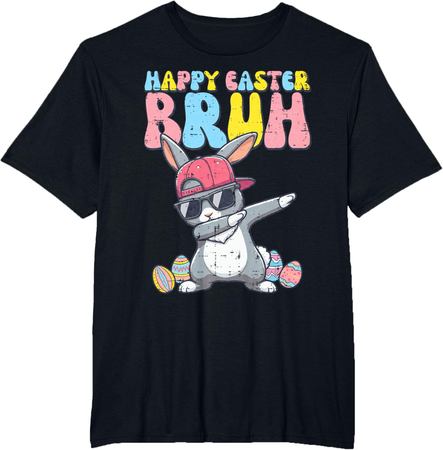 Happy Easter Bruh Bunny Dab Rabbit Dance Boys Kids Toddler T-Shirt