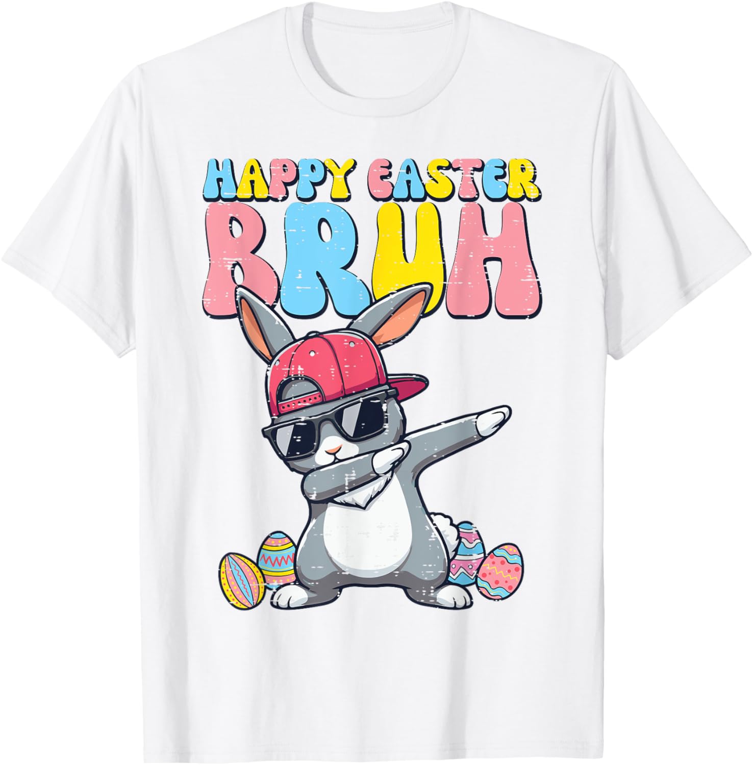 Happy Easter Bruh Bunny Dab Rabbit Dance Boys Kids Toddler T-Shirt