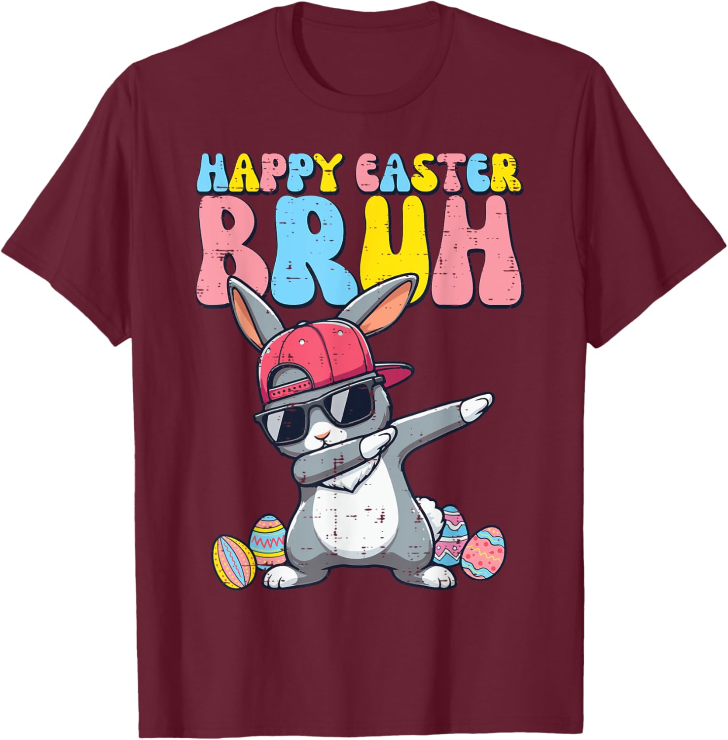 Happy Easter Bruh Bunny Dab Rabbit Dance Boys Kids Toddler T-Shirt