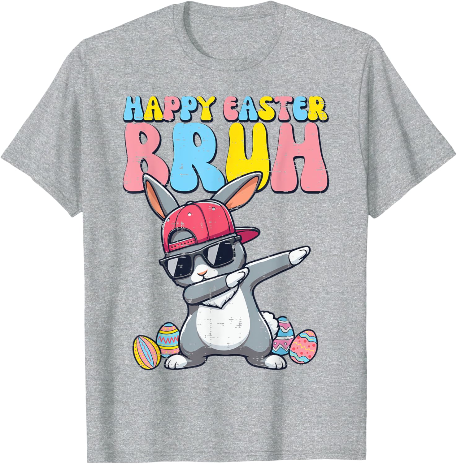 Happy Easter Bruh Bunny Dab Rabbit Dance Boys Kids Toddler T-Shirt