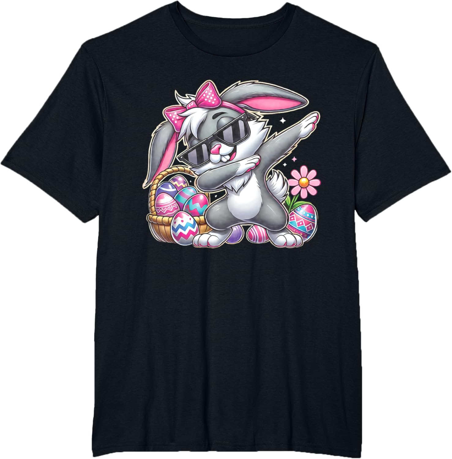 Happy Easter Bruh Bunny Dabbing Sunglasses Egg Hunt Rabbit T-Shirt