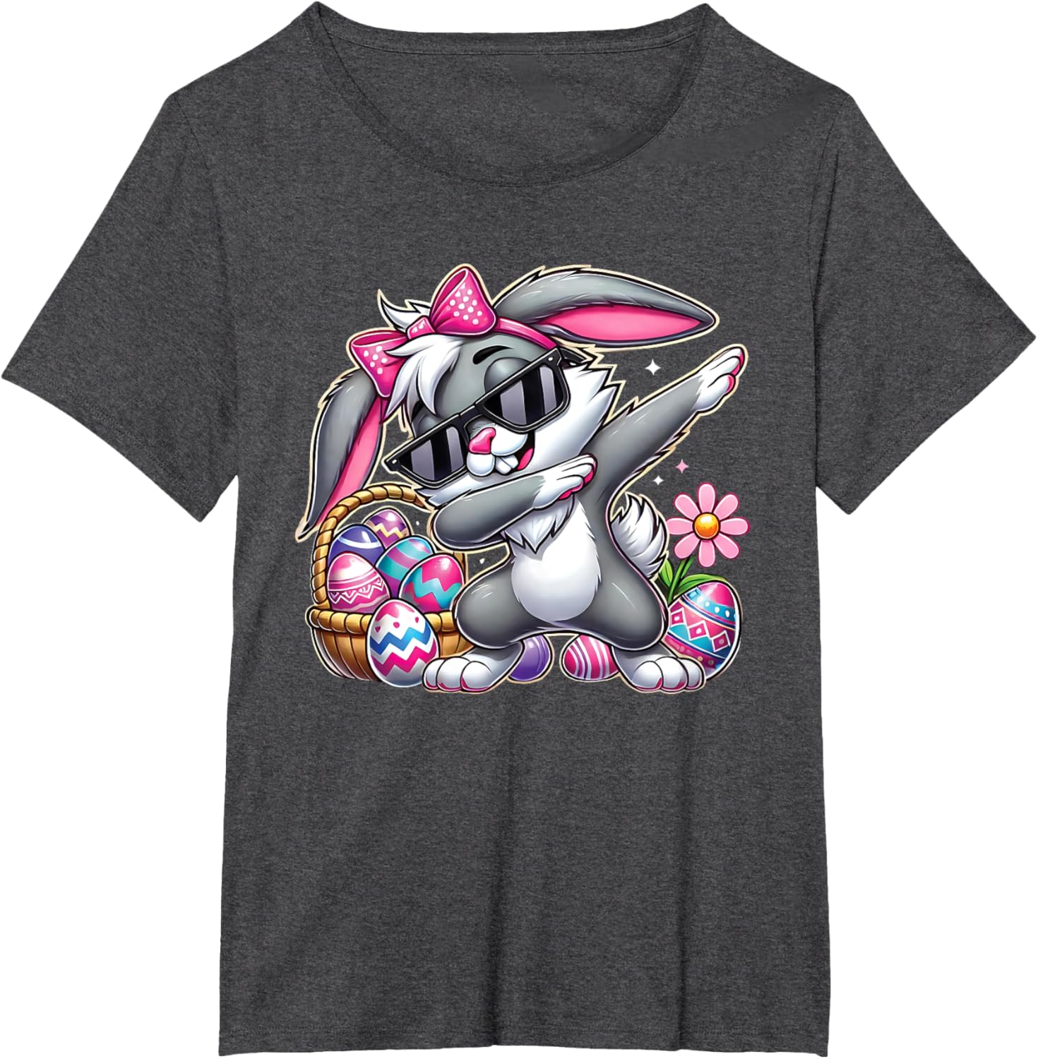 Happy Easter Bruh Bunny Dabbing Sunglasses Egg Hunt Rabbit T-Shirt