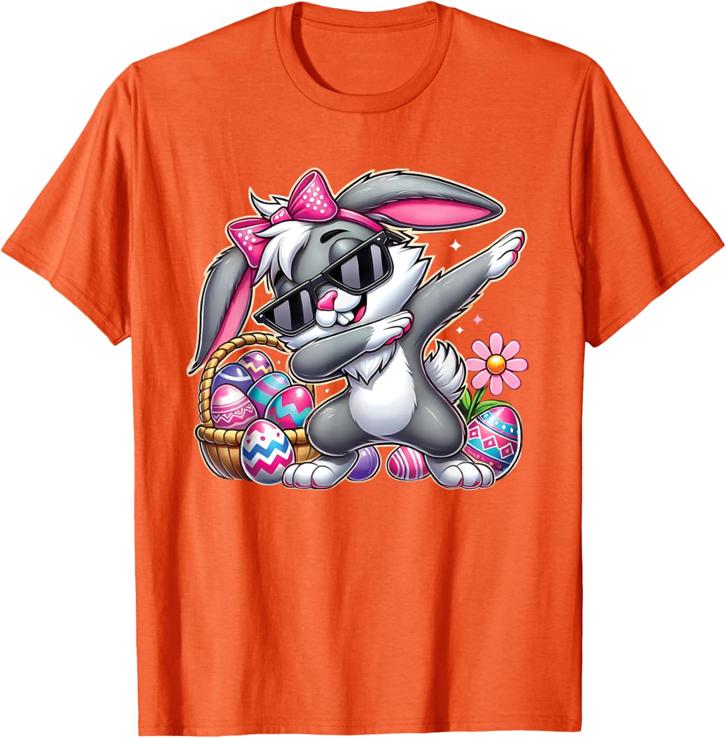 Happy Easter Bruh Bunny Dabbing Sunglasses Egg Hunt Rabbit T-Shirt