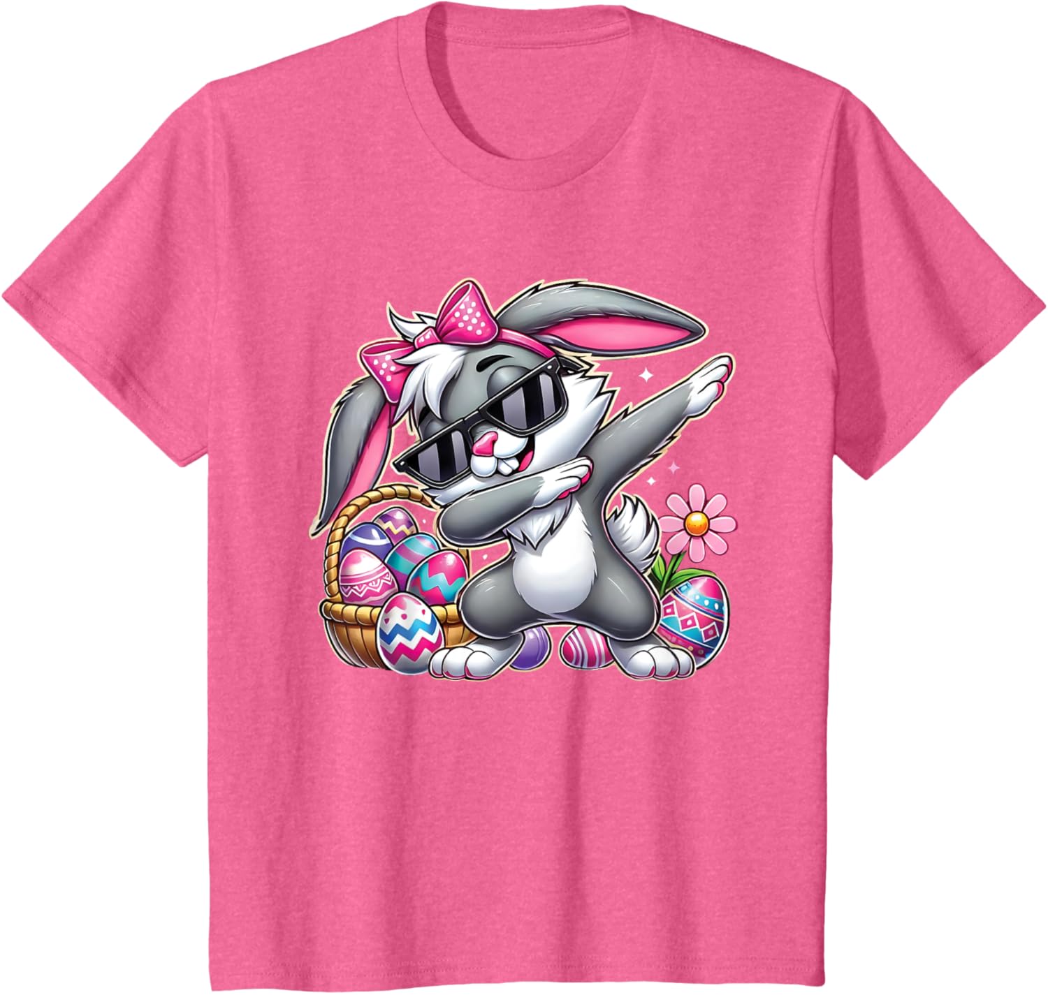 Happy Easter Bruh Bunny Dabbing Sunglasses Egg Hunt Rabbit T-Shirt