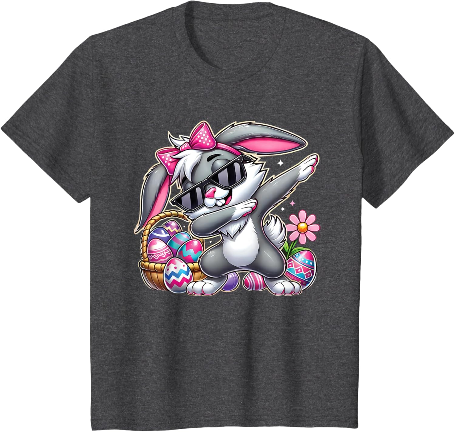 Happy Easter Bruh Bunny Dabbing Sunglasses Egg Hunt Rabbit T-Shirt