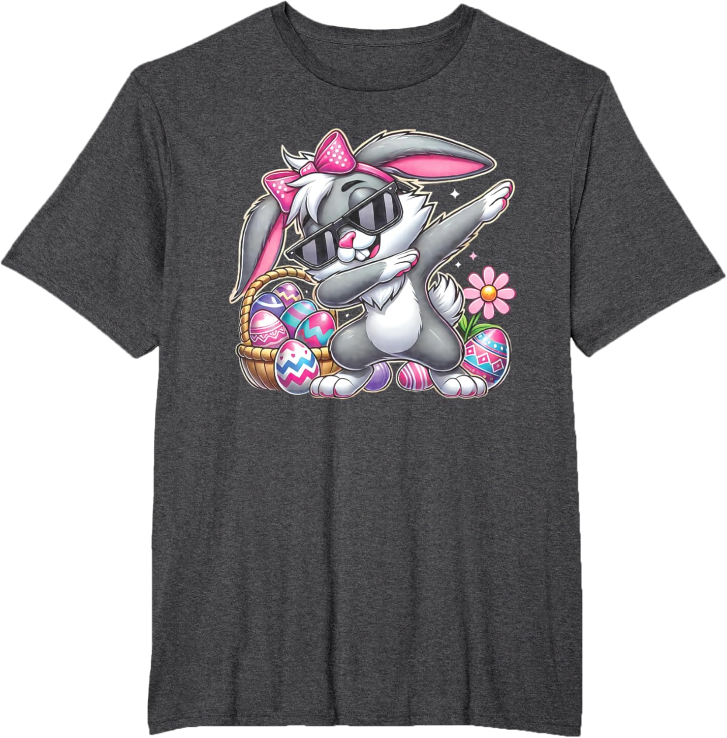 Happy Easter Bruh Bunny Dabbing Sunglasses Egg Hunt Rabbit T-Shirt