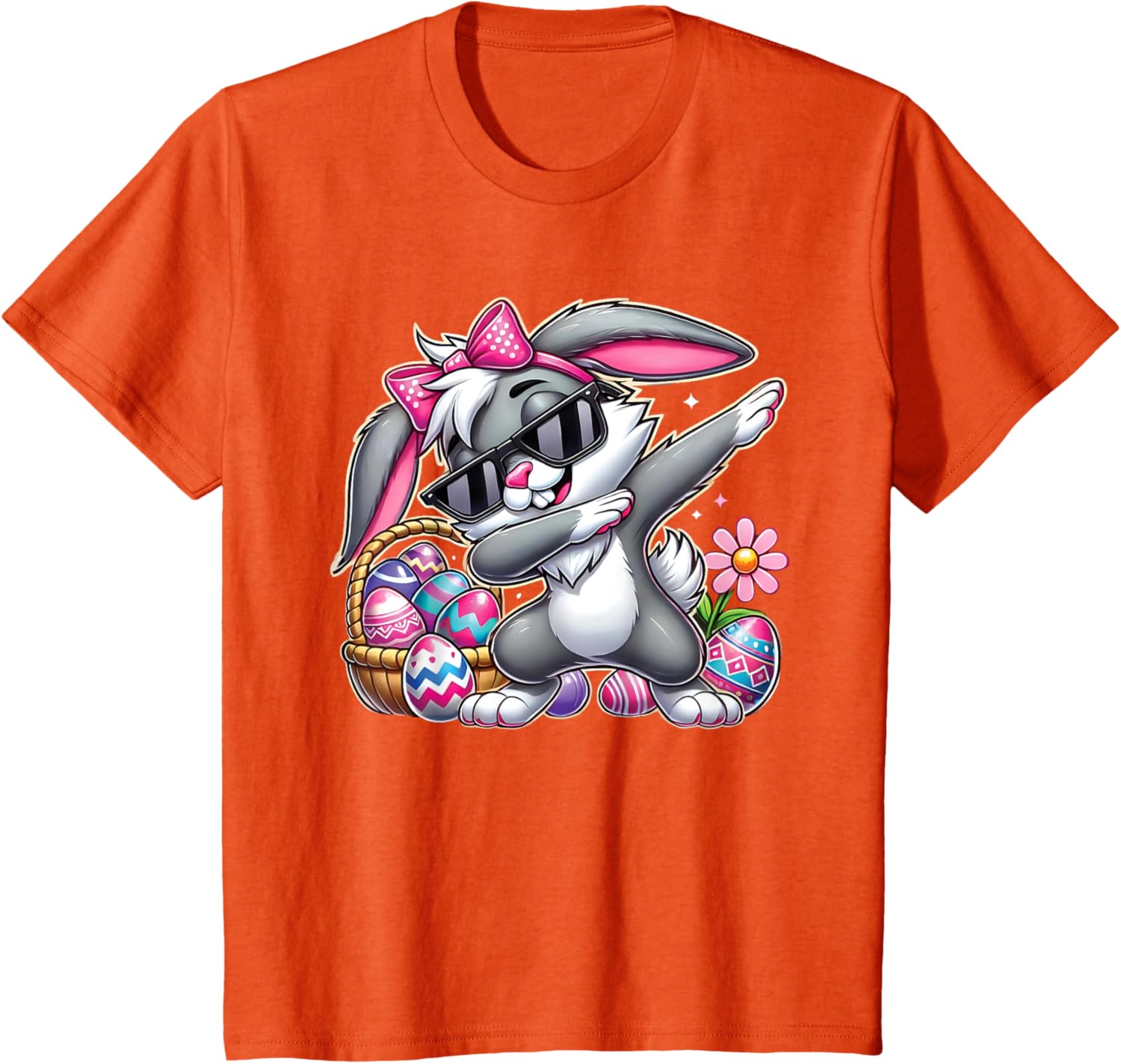 Happy Easter Bruh Bunny Dabbing Sunglasses Egg Hunt Rabbit T-Shirt