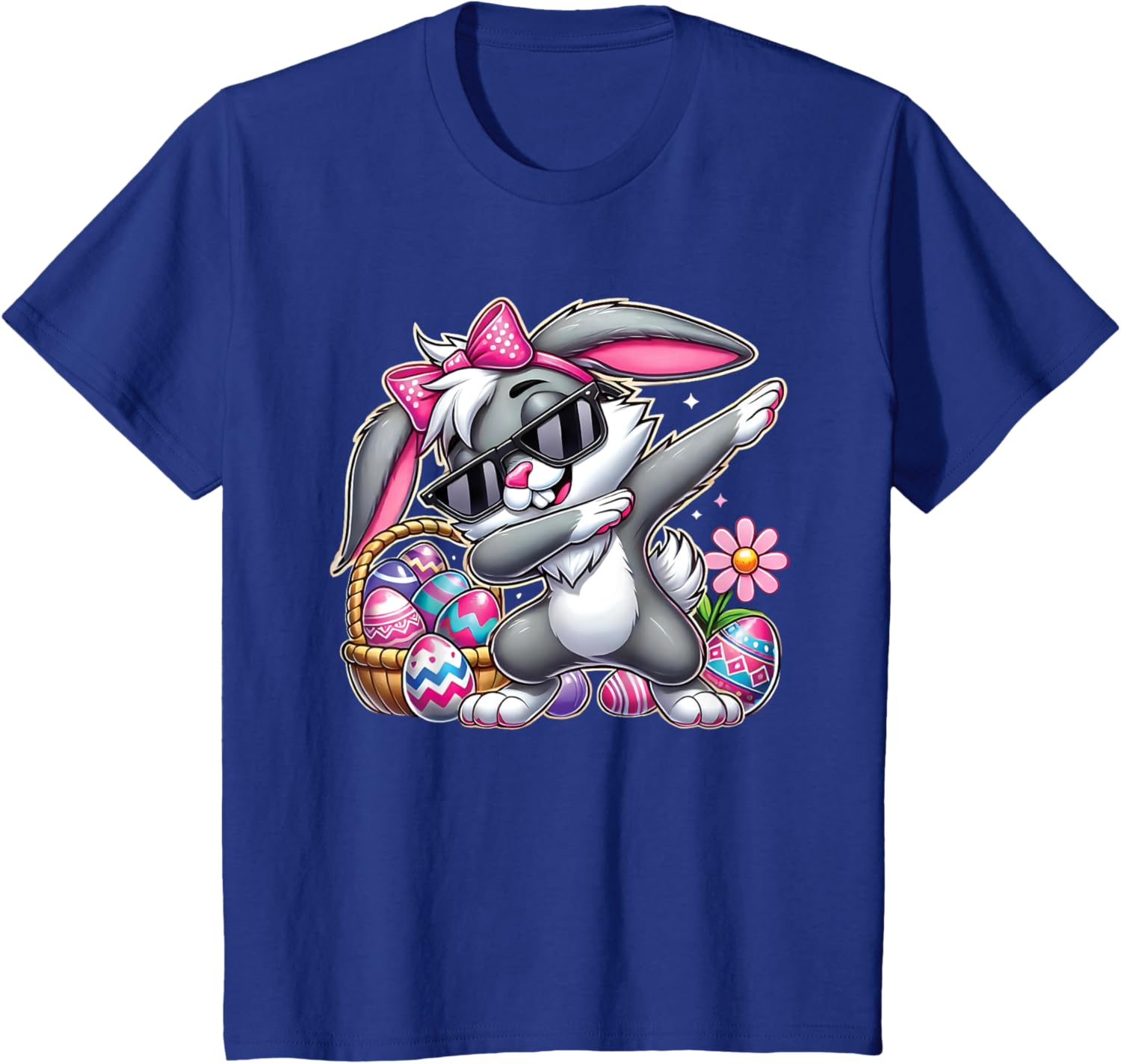 Happy Easter Bruh Bunny Dabbing Sunglasses Egg Hunt Rabbit T-Shirt