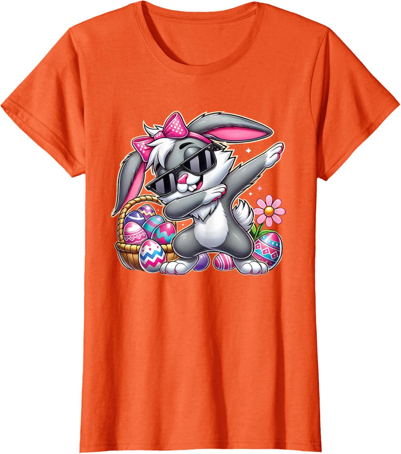 Happy Easter Bruh Bunny Dabbing Sunglasses Egg Hunt Rabbit T-Shirt